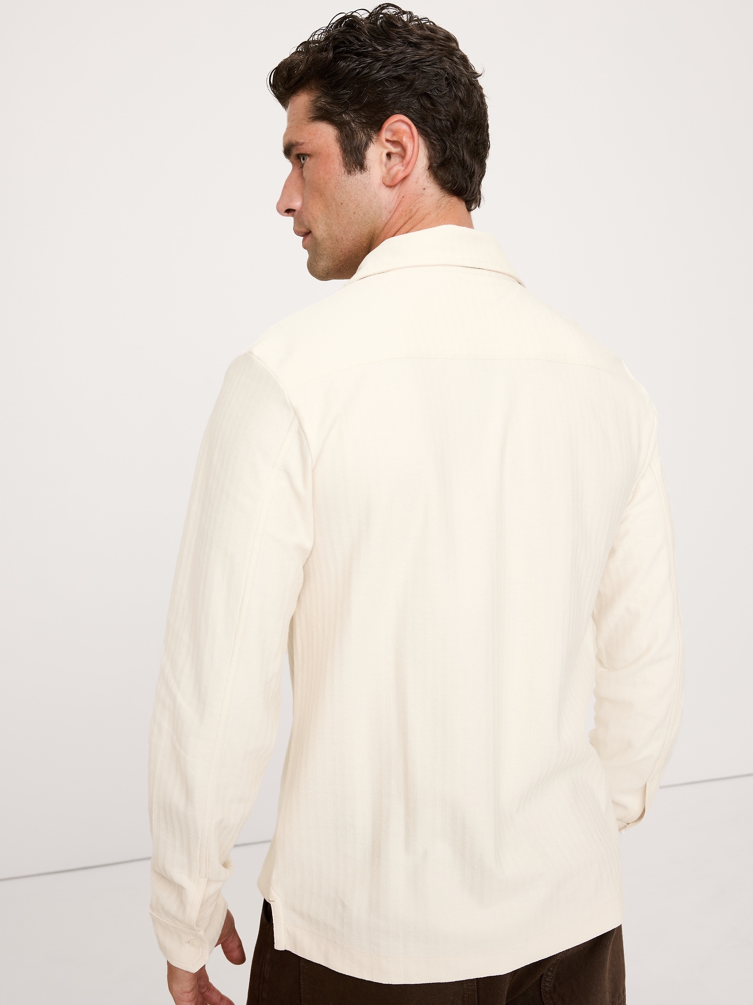 Image number 2 showing, Herringbone Cotton Long-Sleeve Resort Shirt