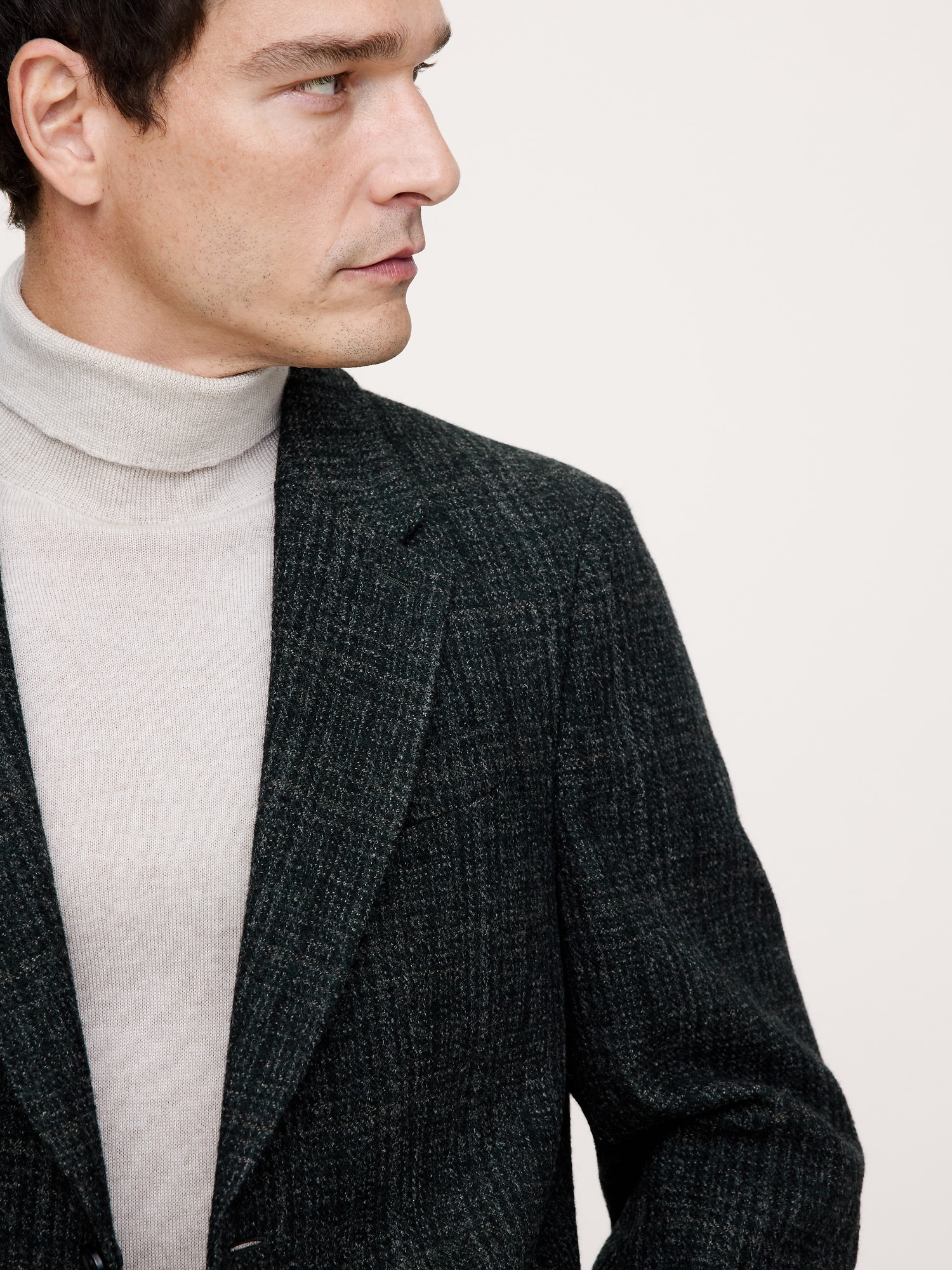 L'image numéro 4 présente Veste de complet en tweed de laine italien