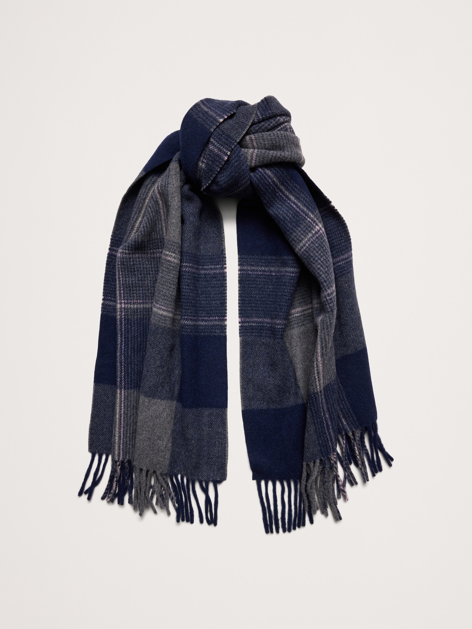 Plaid Wool-Blend Scarf