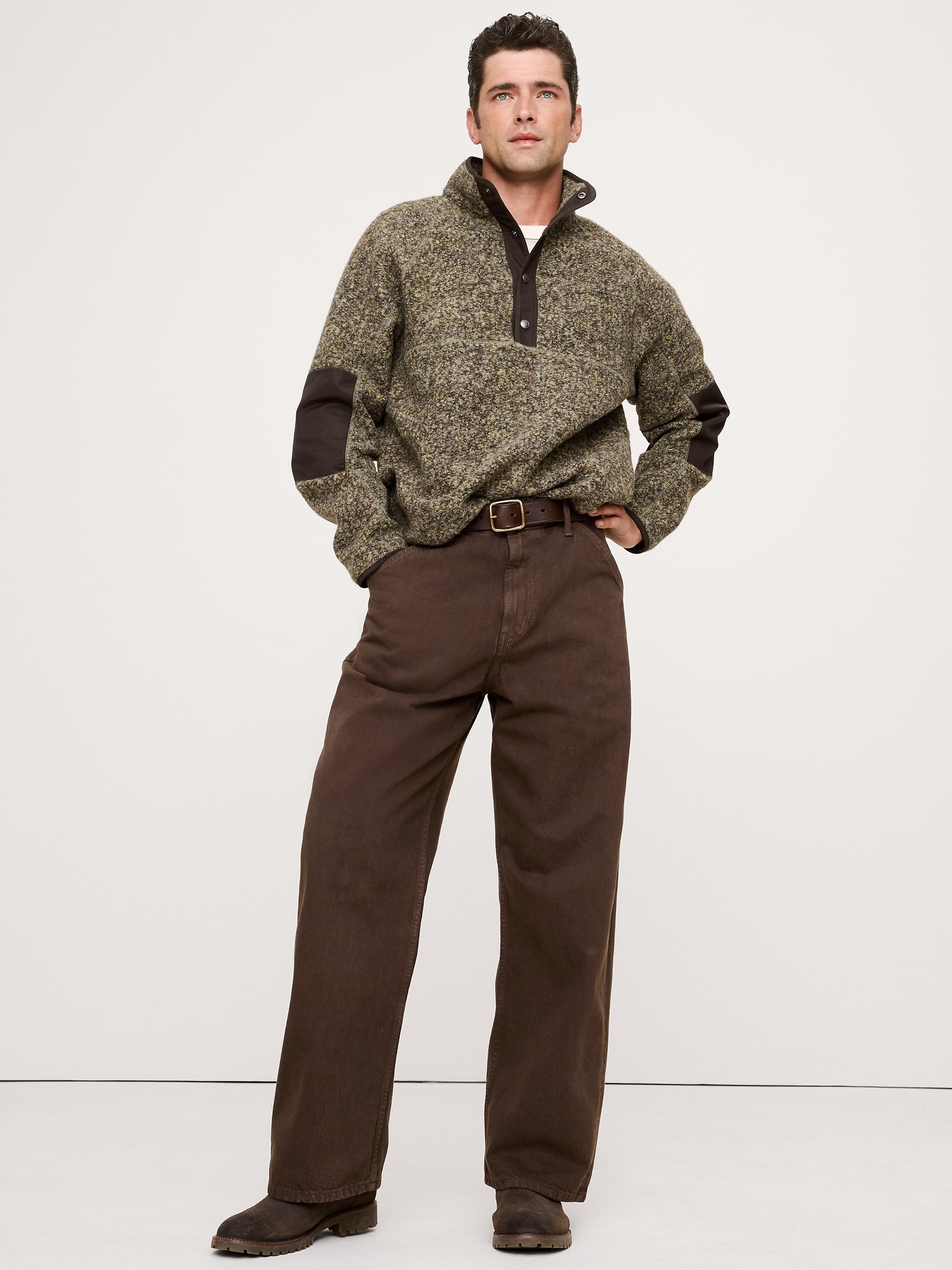 Bouclé Fleece Pullover Sweatshirt - Green Lichen
