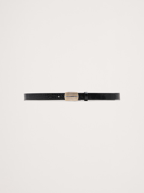 CEINTURE EN CUIR À RELIEF ET À BOUCLE PLAQUÉE
