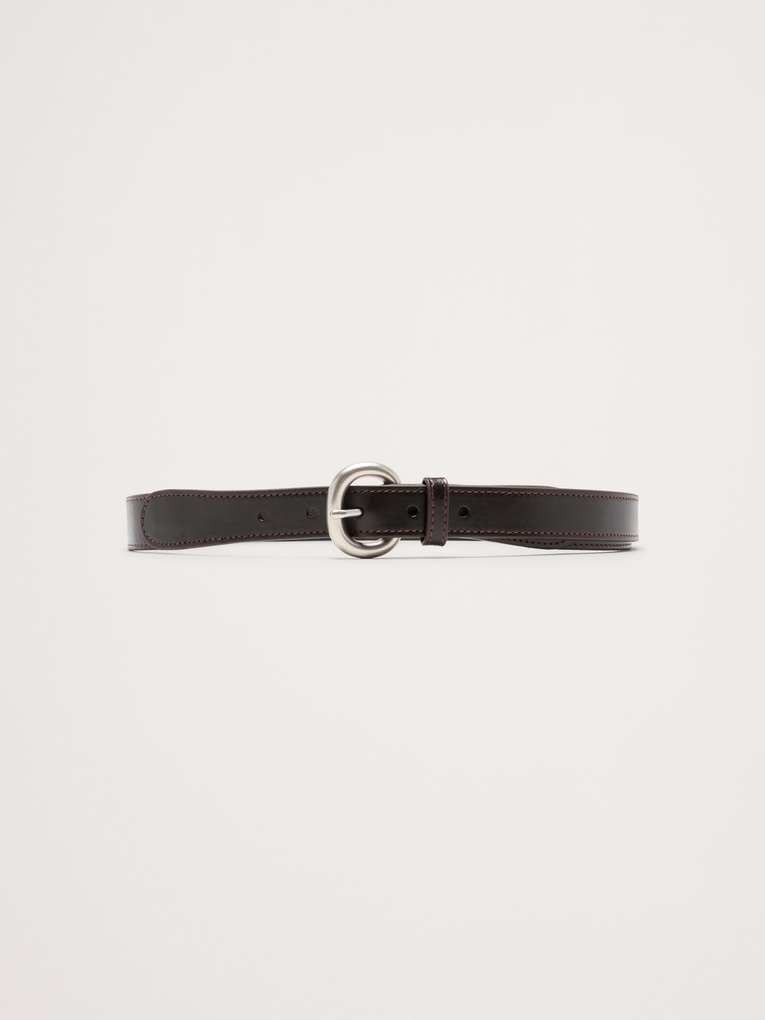 Image number 1 showing, Topstitch Leather Tapered Belt