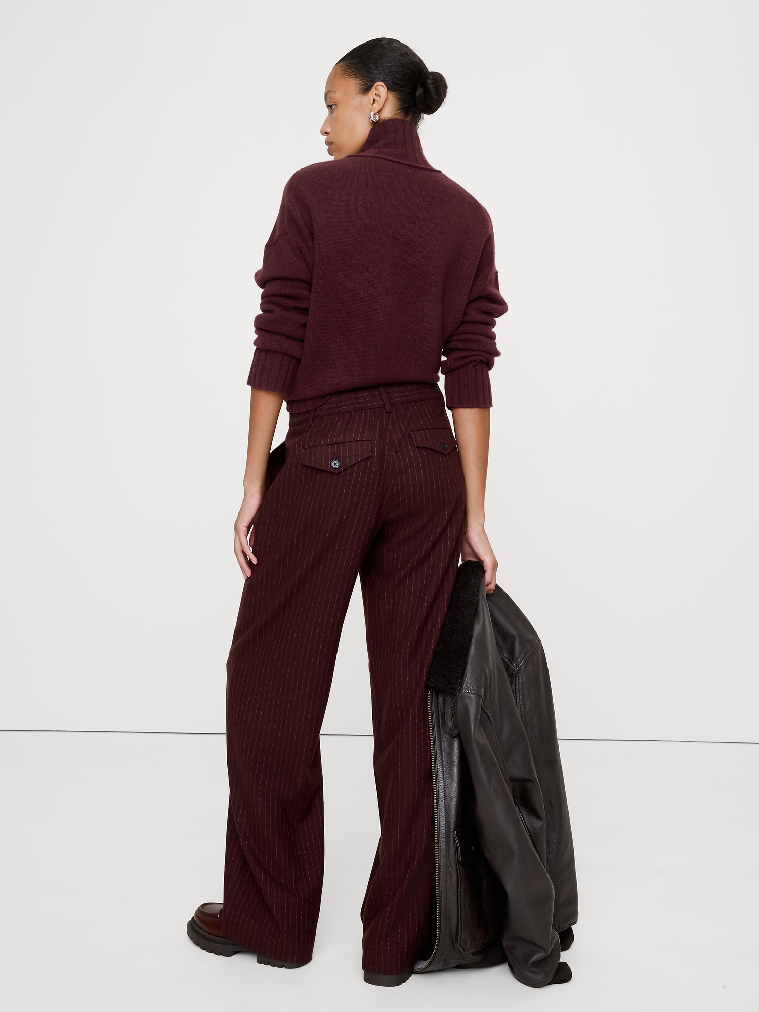 Image number 4 showing, The Everyday Wide-Leg Flannel Pant