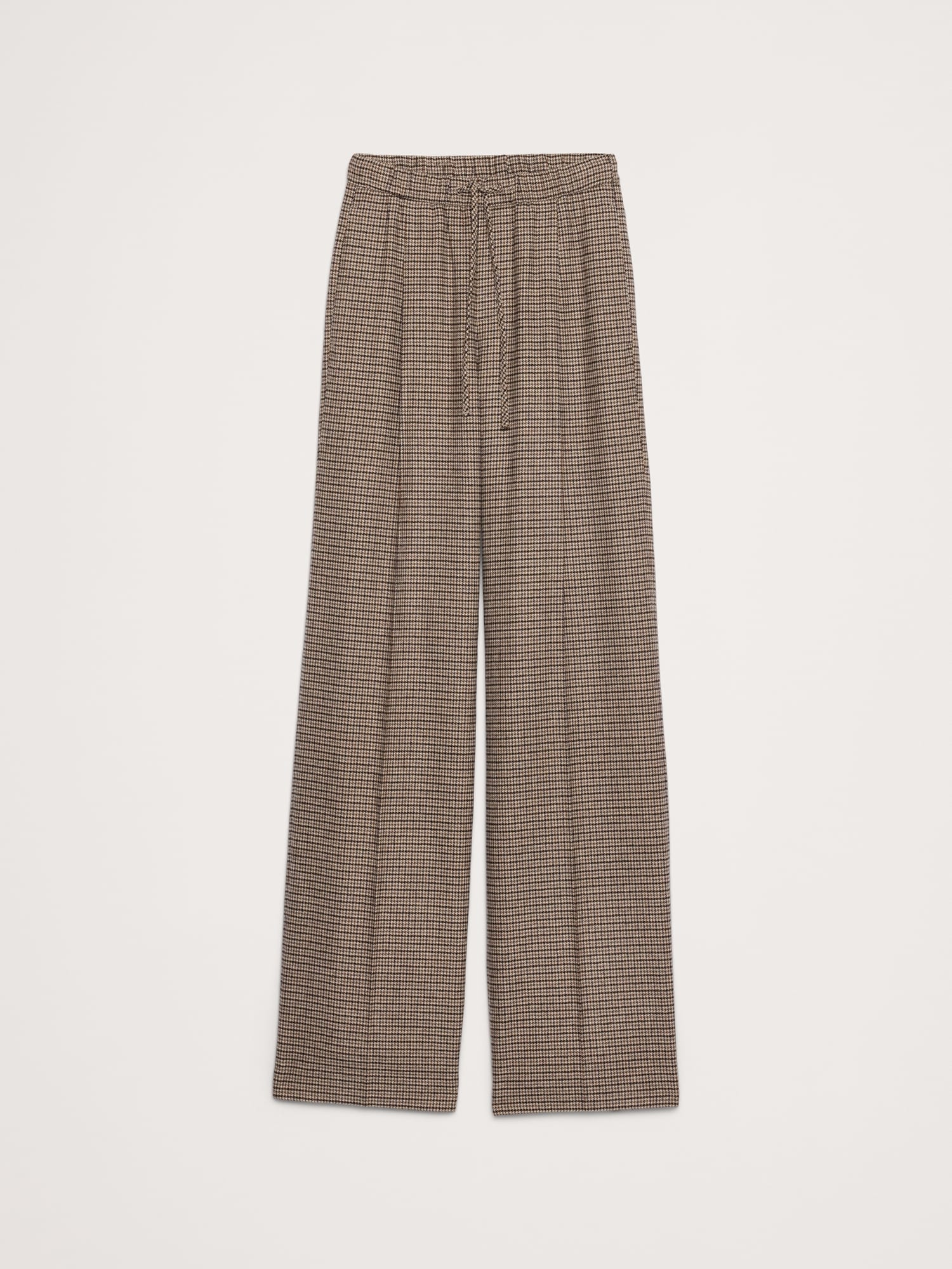 Image number 7 showing, Mid-Rise Wide-Leg Flannel Drawstring Pant