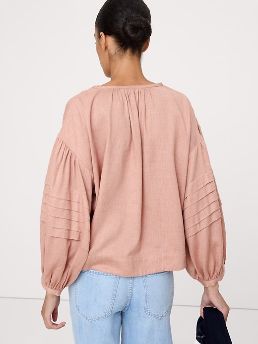 Chemisier Femme Banana Republic Bleu Atlantique - Taille Medium - Volants Et Manches 3/4 - Neuf Avec étiquette