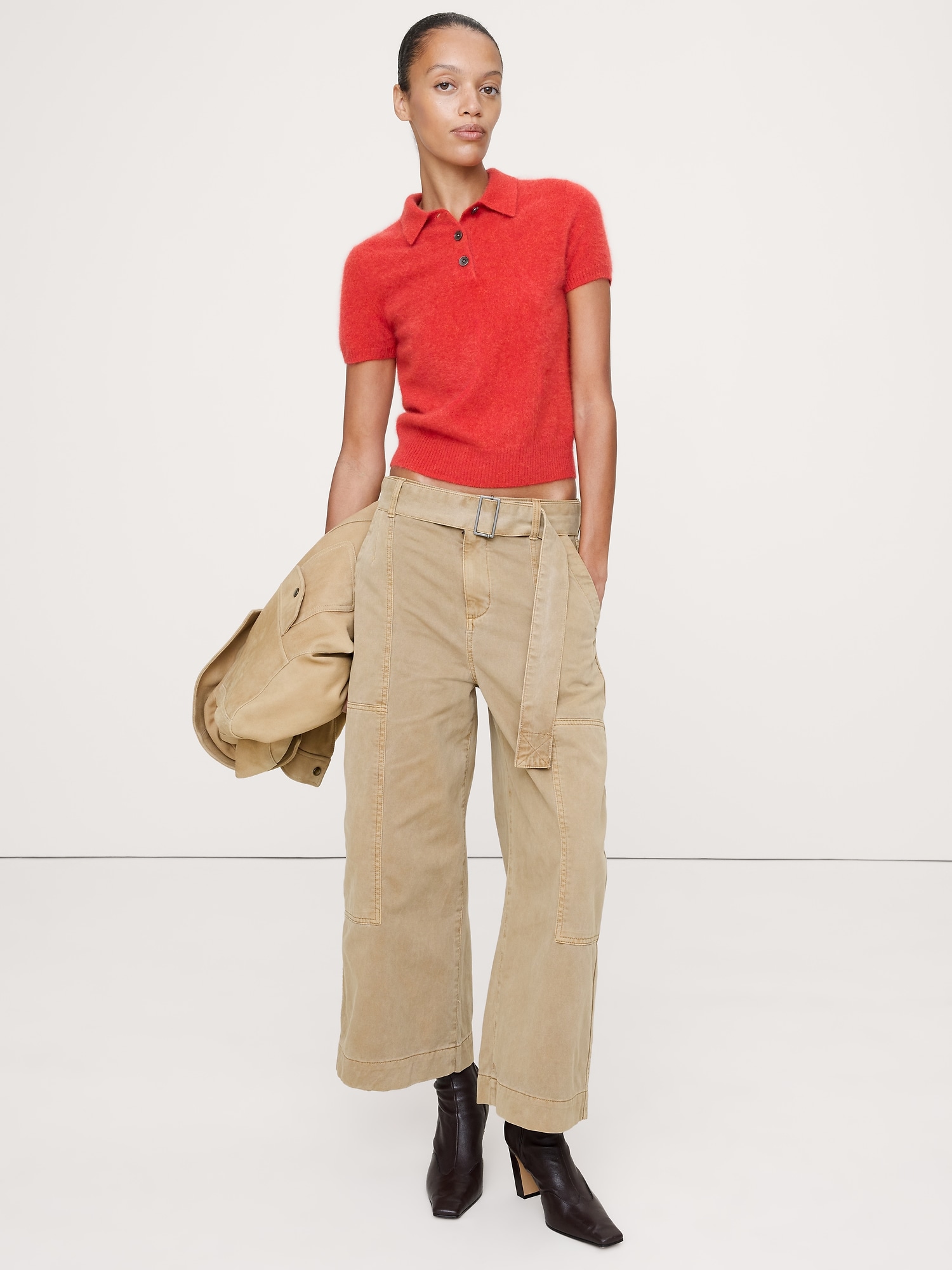 Image number 1 showing, Lightweight Brushed Cashmere Sweater Polo