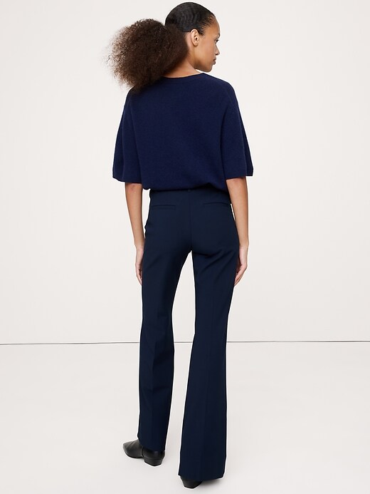 MS MODE Jean Jean à jambes évasées avec surpiqûres fantaisie - Bleu