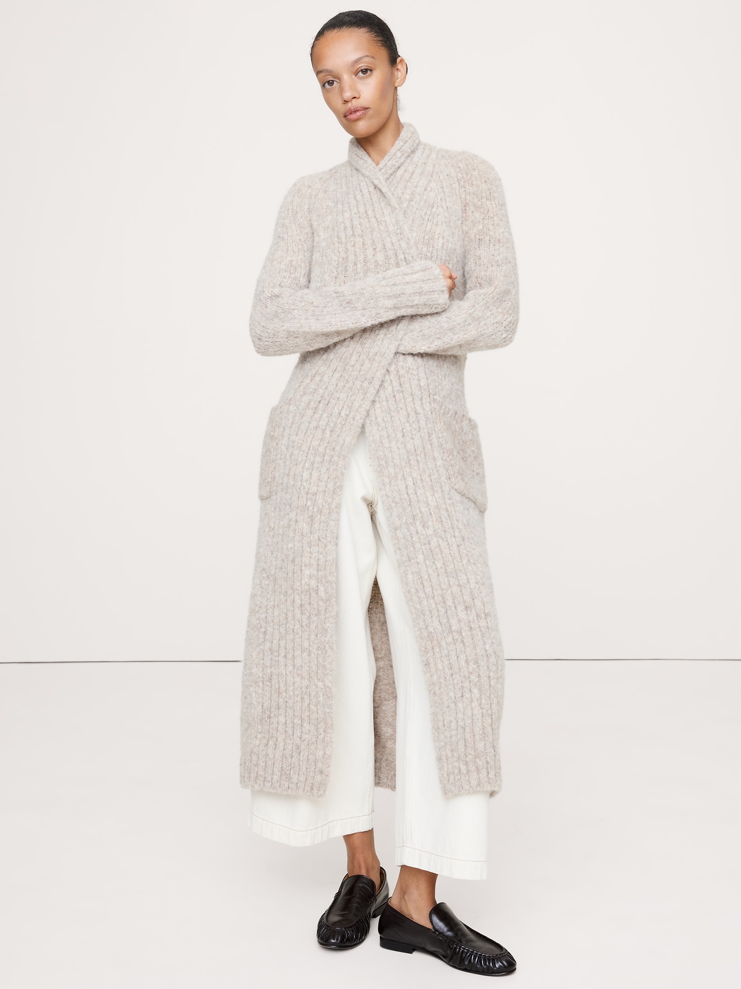 Image number 1 showing, Italian Alpaca-Blend Duster Cardigan