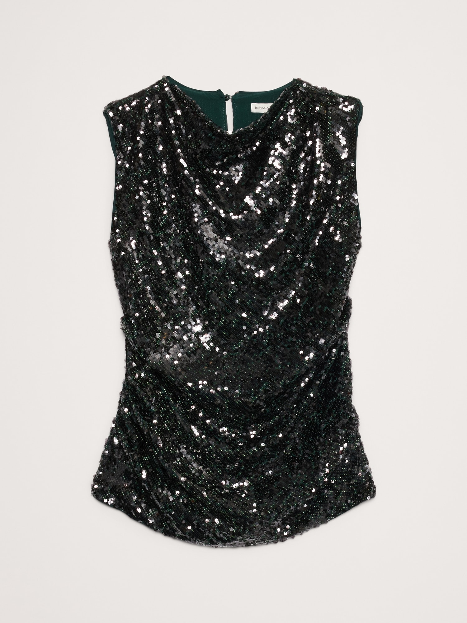 Image number 7 showing, Bias-Cut Draped Sequin Top