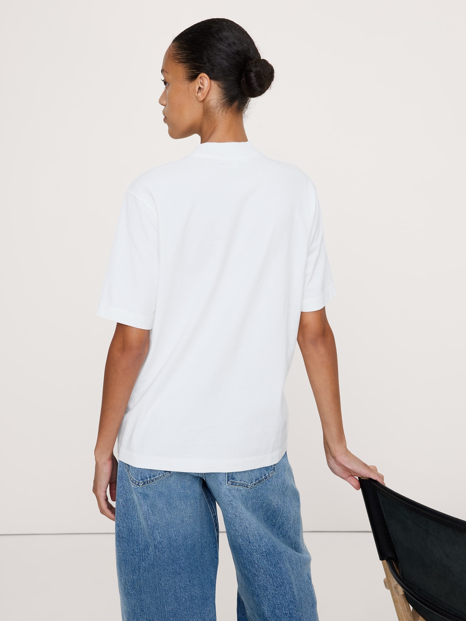 Image number 2 showing, Vintage Cotton Mock-Neck T-Shirt