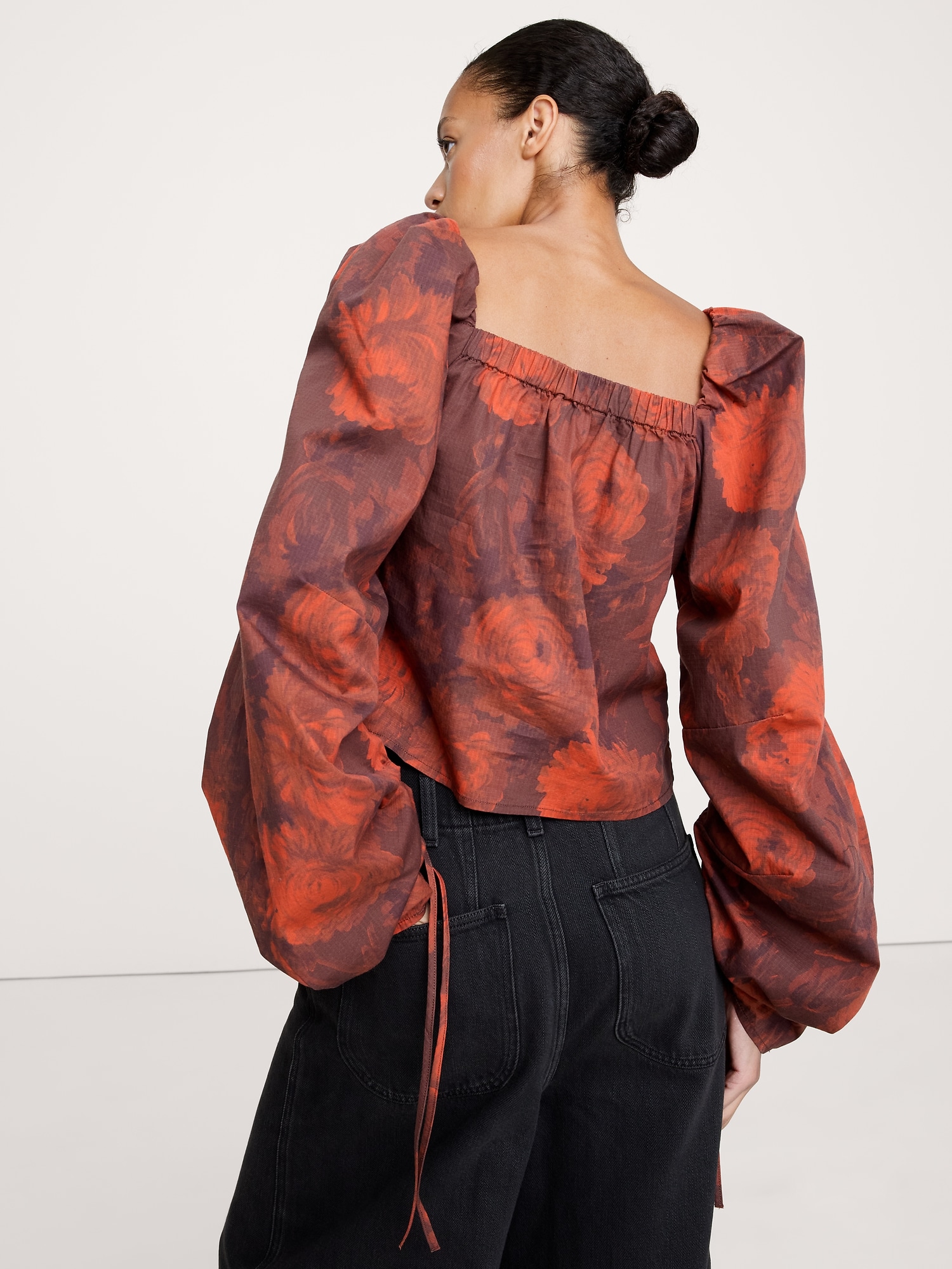 Image number 5 showing, Stretch-Cotton Square-Neck Top