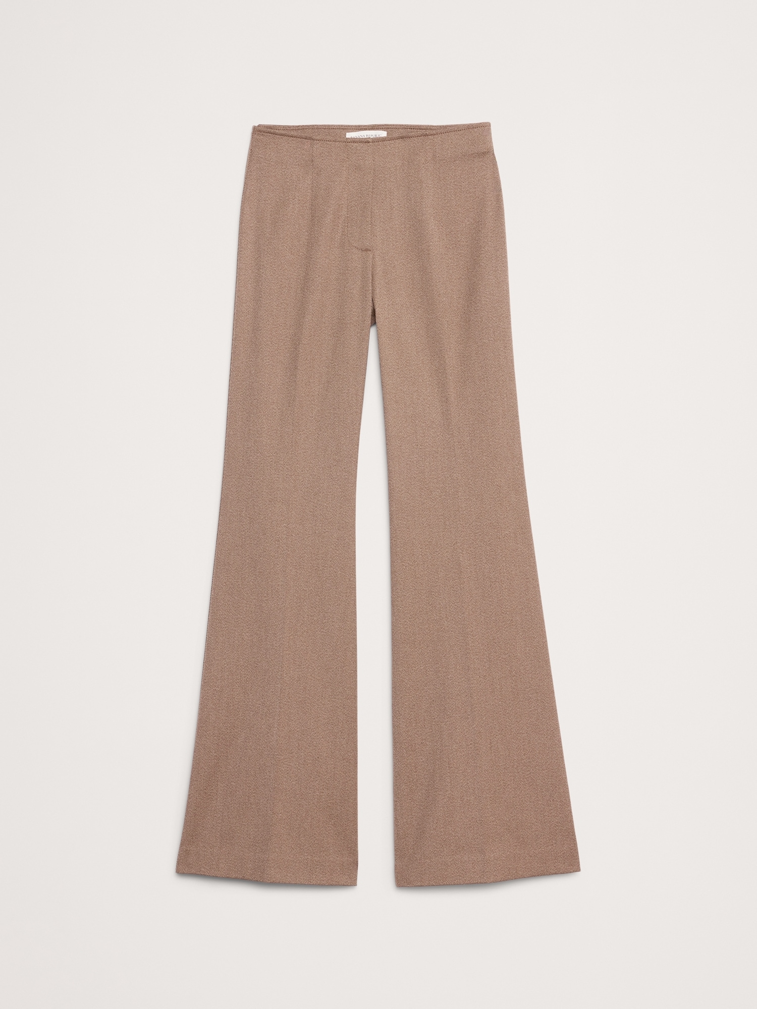 L'image numéro 4 présente Pantalon évasé à taille mi-basse en sergé italien