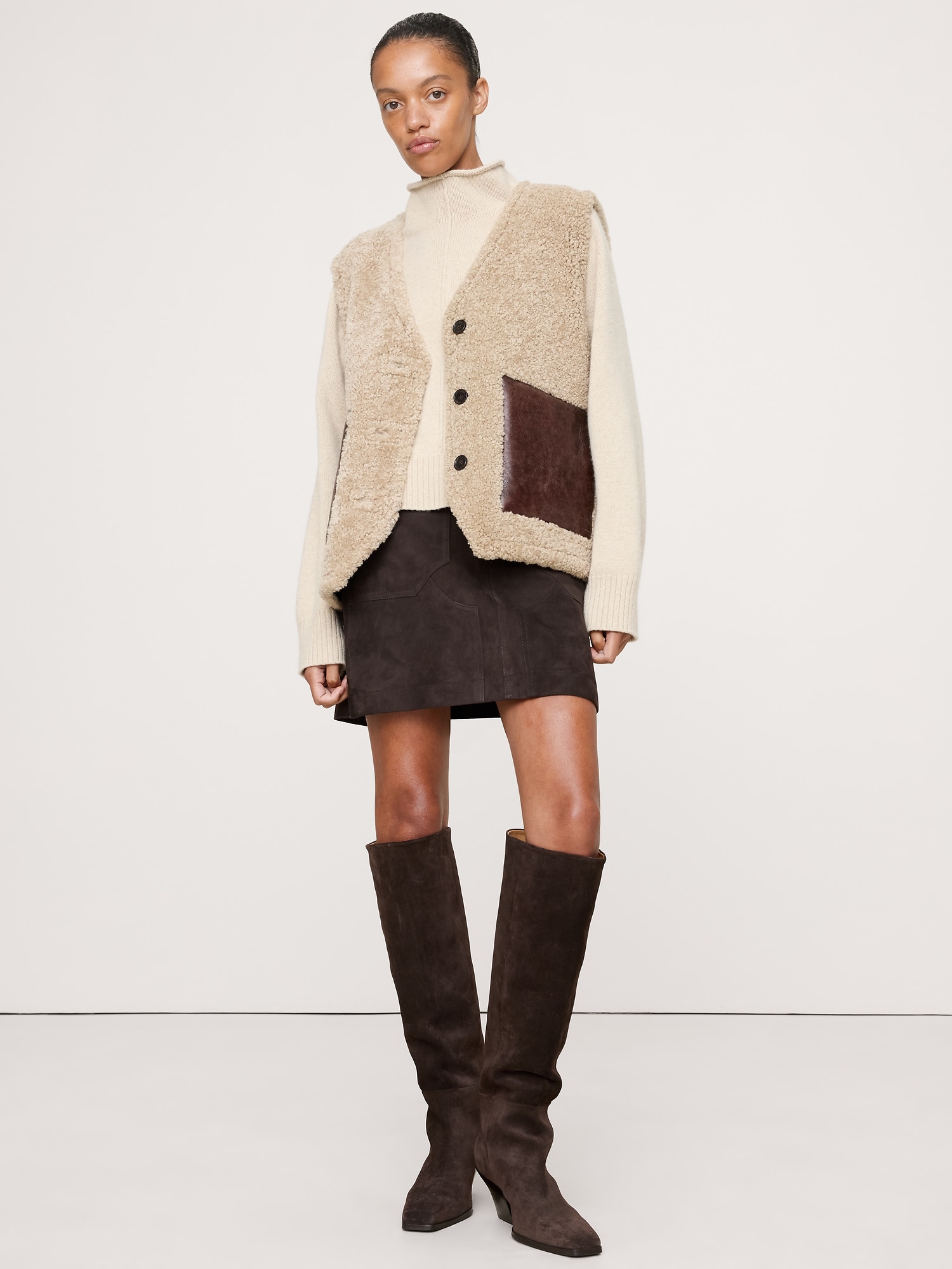 Image number 3 showing, Reversible Shearling  Vest