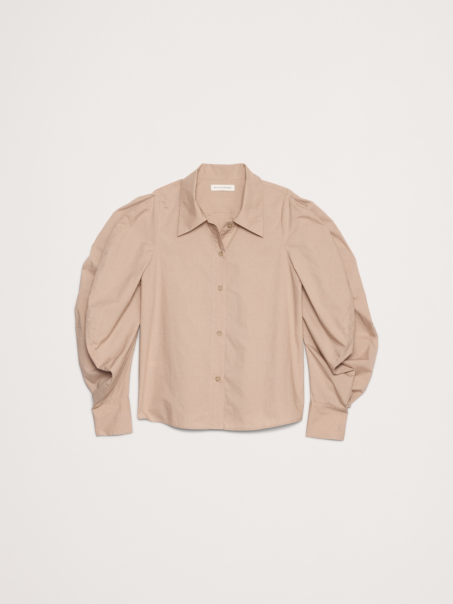Image number 4 showing, Cotton Poplin Volume-Sleeve Shirt