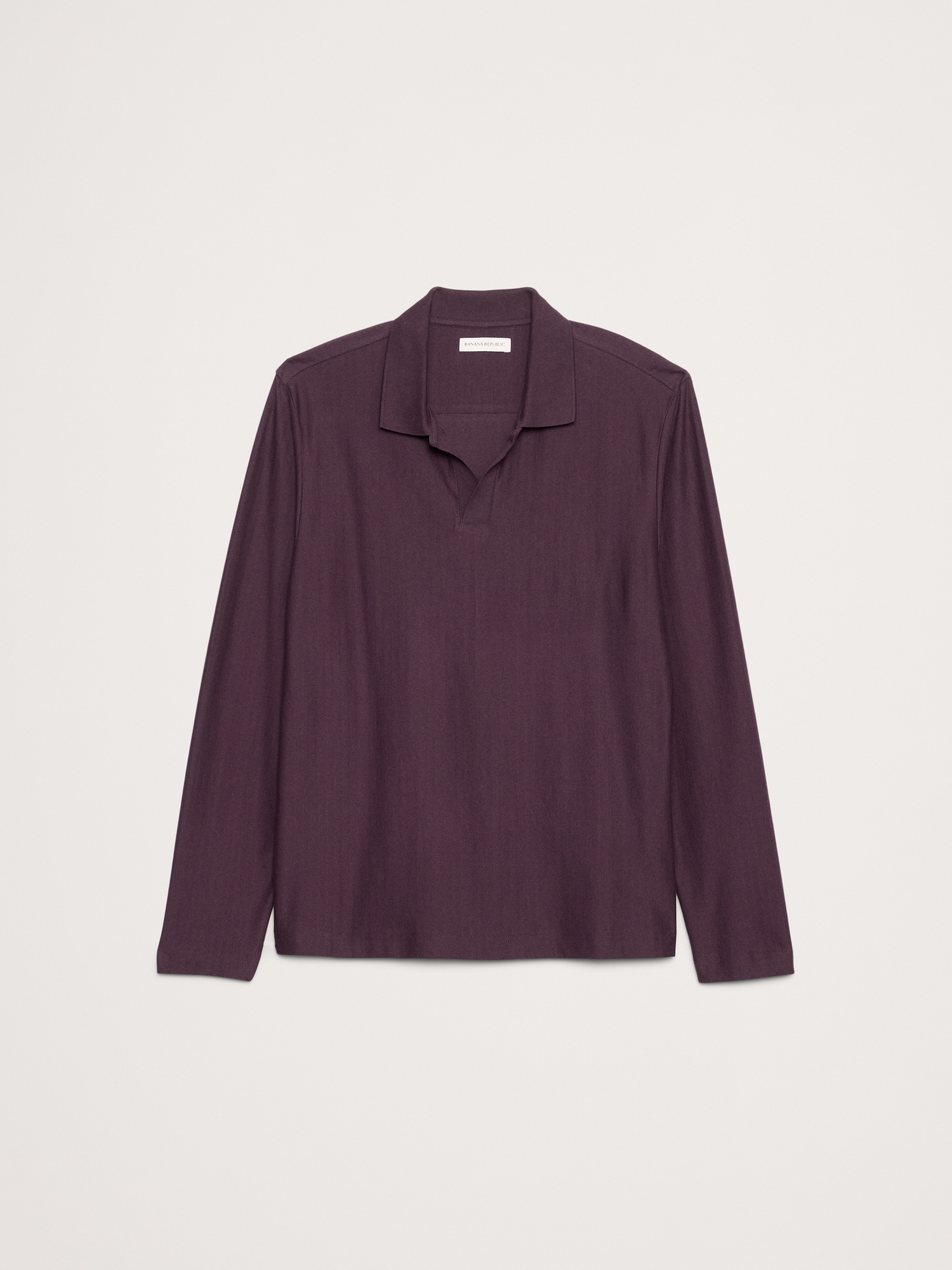 Image number 4 showing, Herringbone Cotton Long-Sleeve Polo