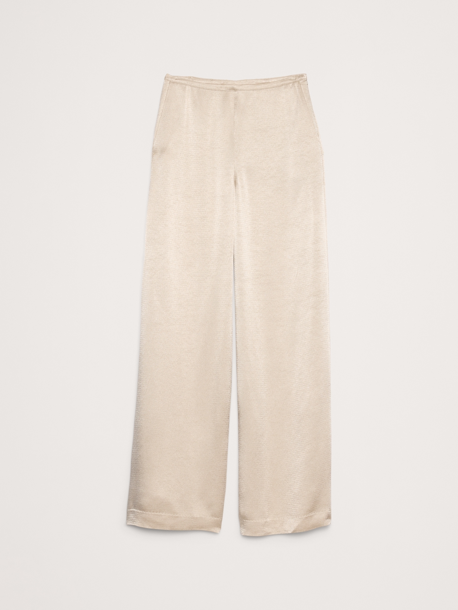 Image number 5 showing, High-Rise Wide-Leg Hammered Satin Palazzo Pant