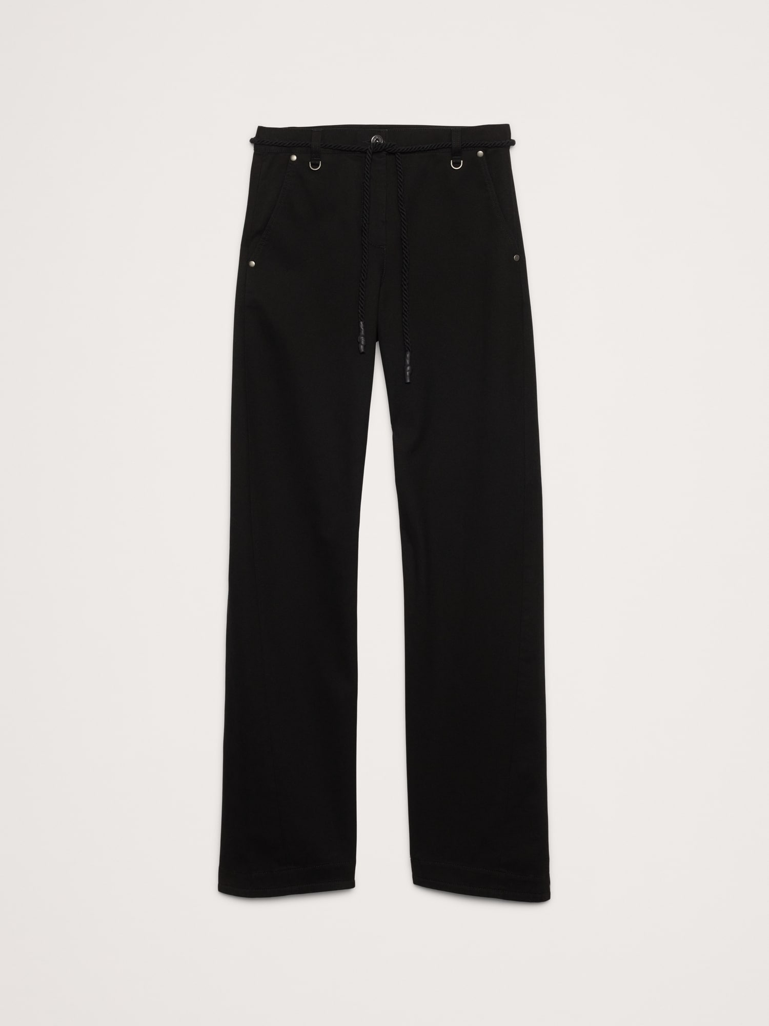 L'image numéro 8 présente Pantalon droit à couture oblique à taille mi-basse