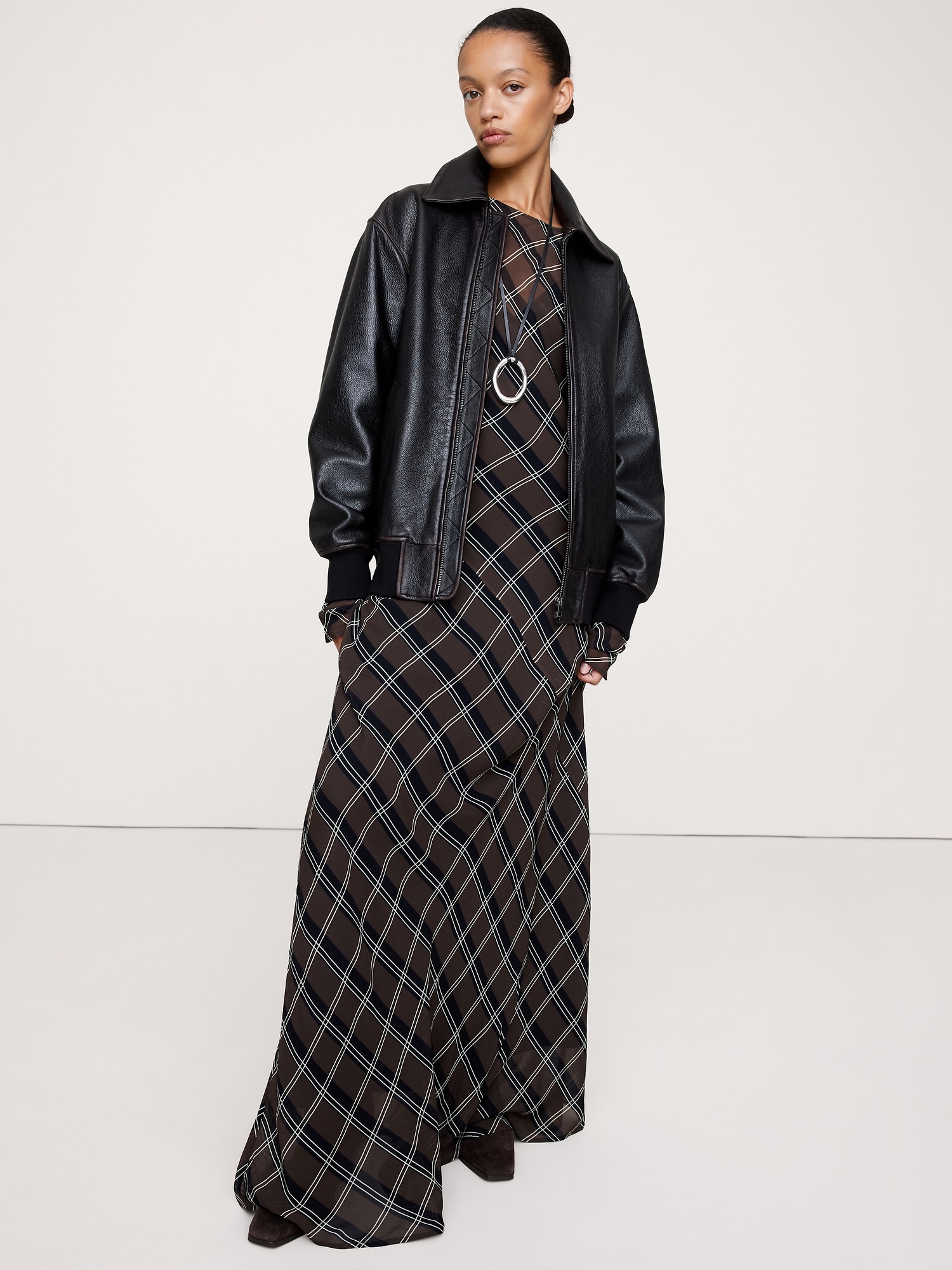 Image number 1 showing, Bias-Cut Chiffon Maxi Dress