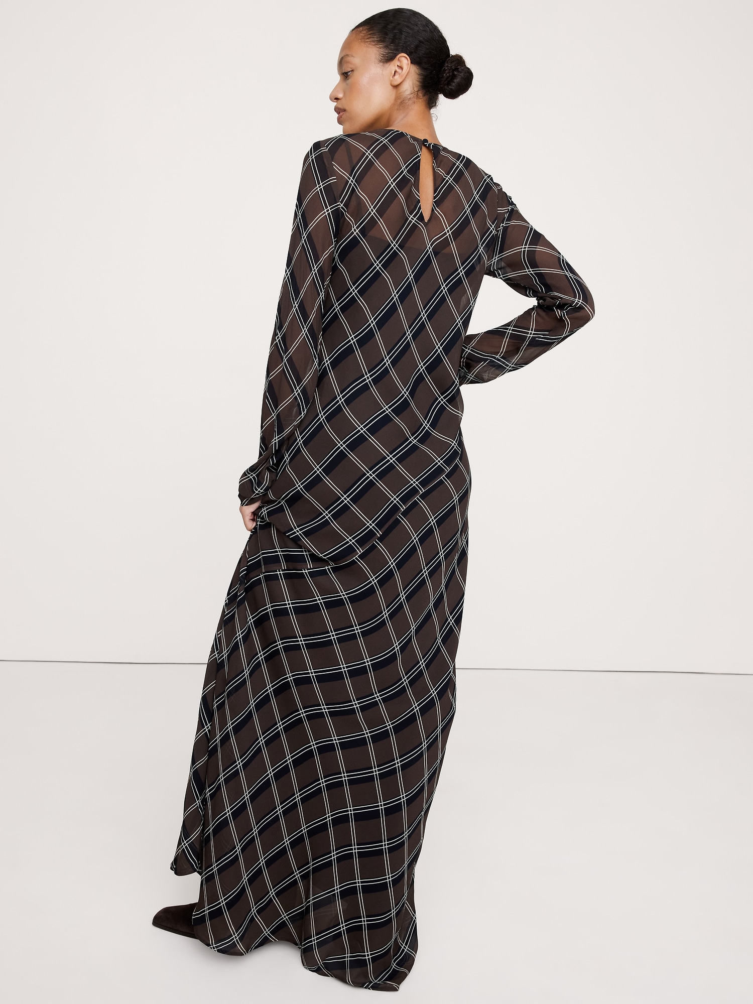 Bias-Cut Chiffon Maxi Dress