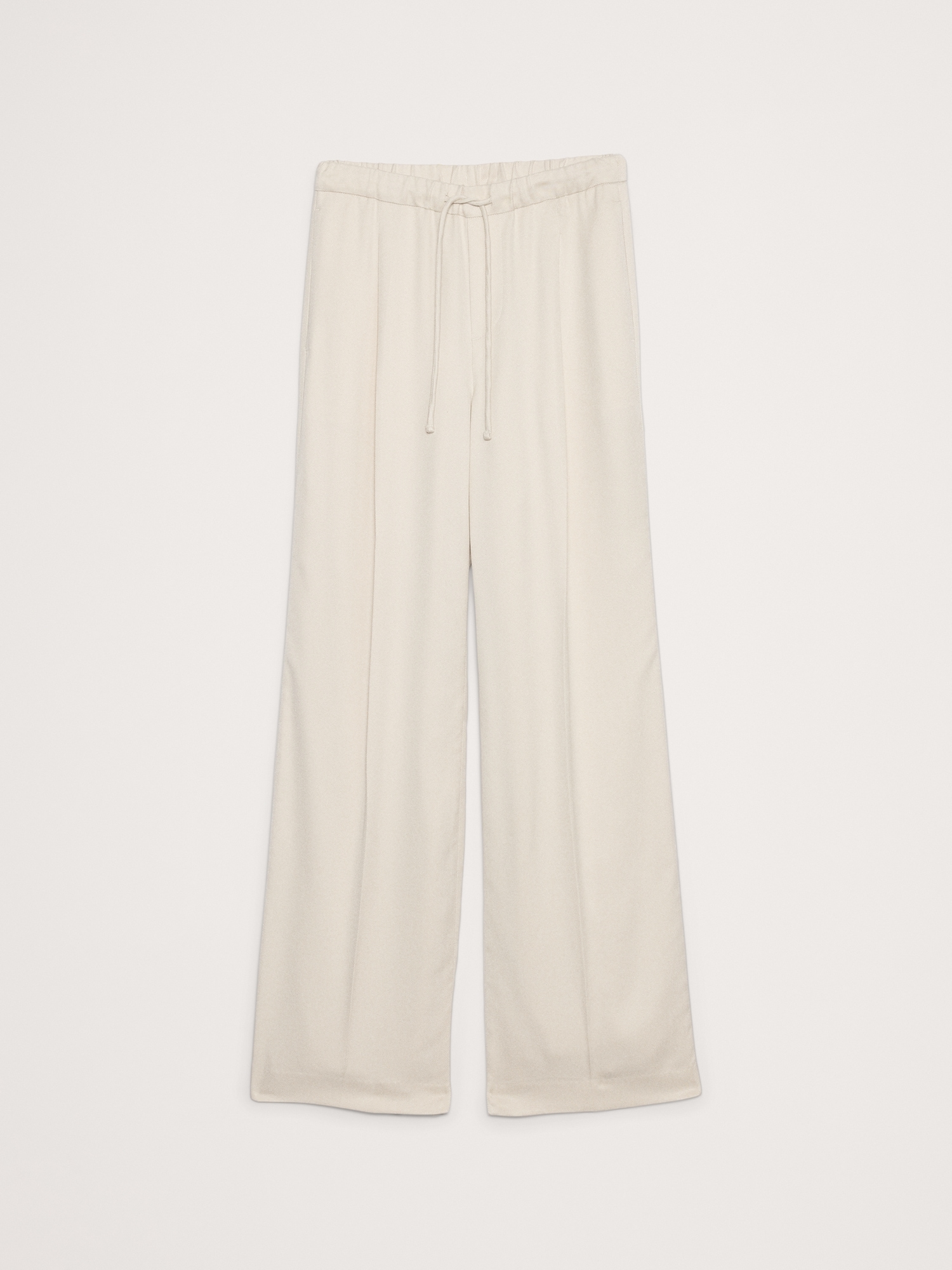 L'image numéro 5 présente Pantalon drapé à taille haute extensible et jambe large en TENCEL™