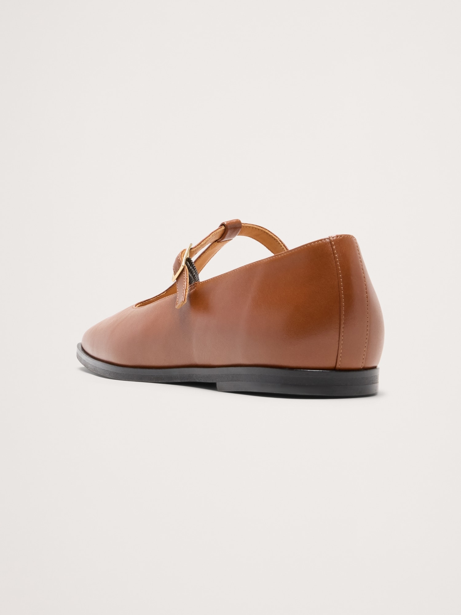 Image number 7 showing, Italian Leather Square-Toe Mary Jane Flats