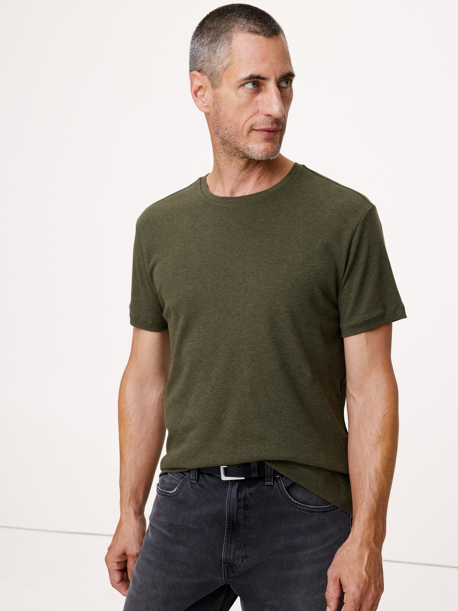 Luxury-Touch T-Shirt - Heather Olive Green