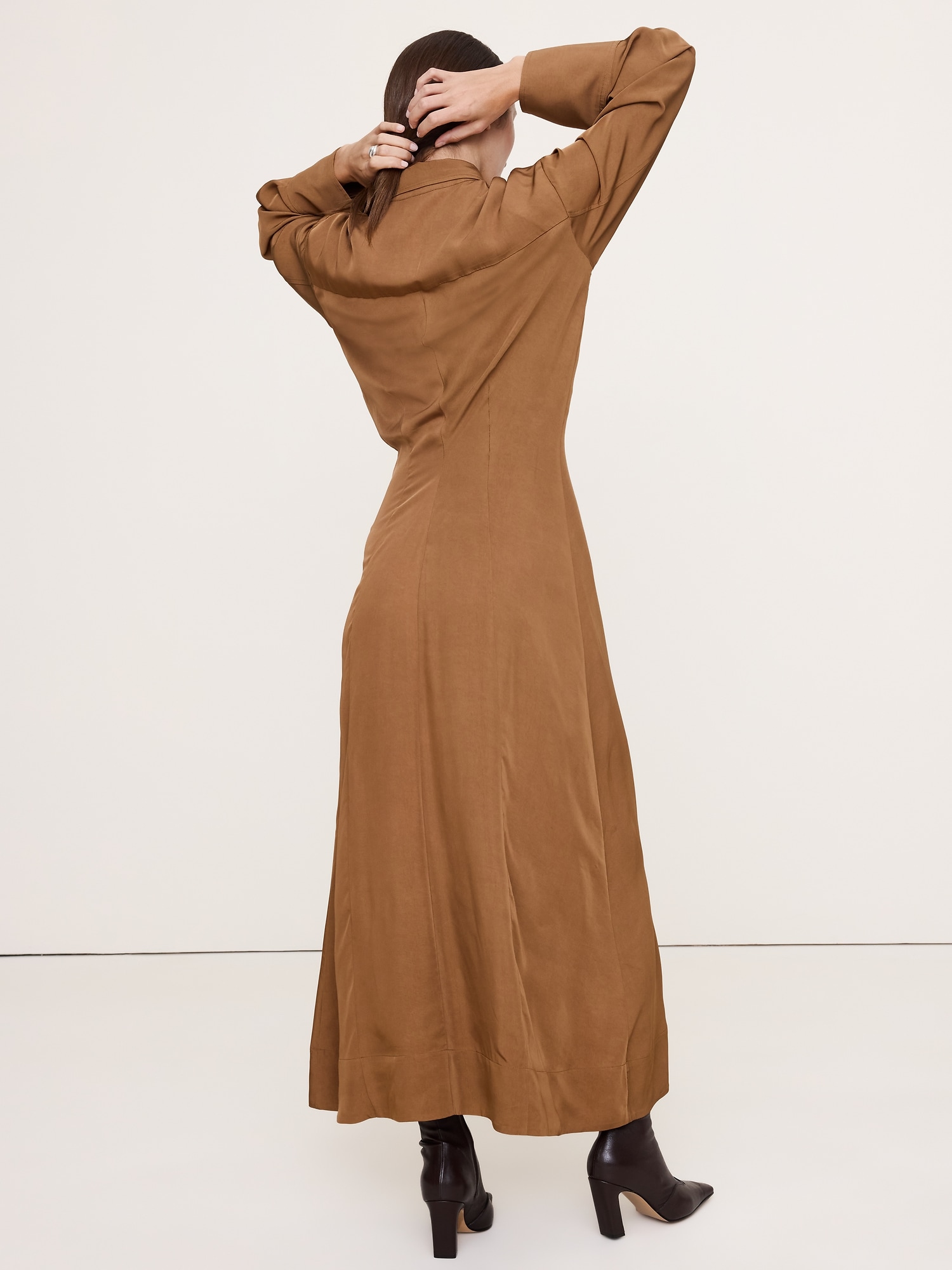 Image number 6 showing, Drapey Twill Shirt Dress
