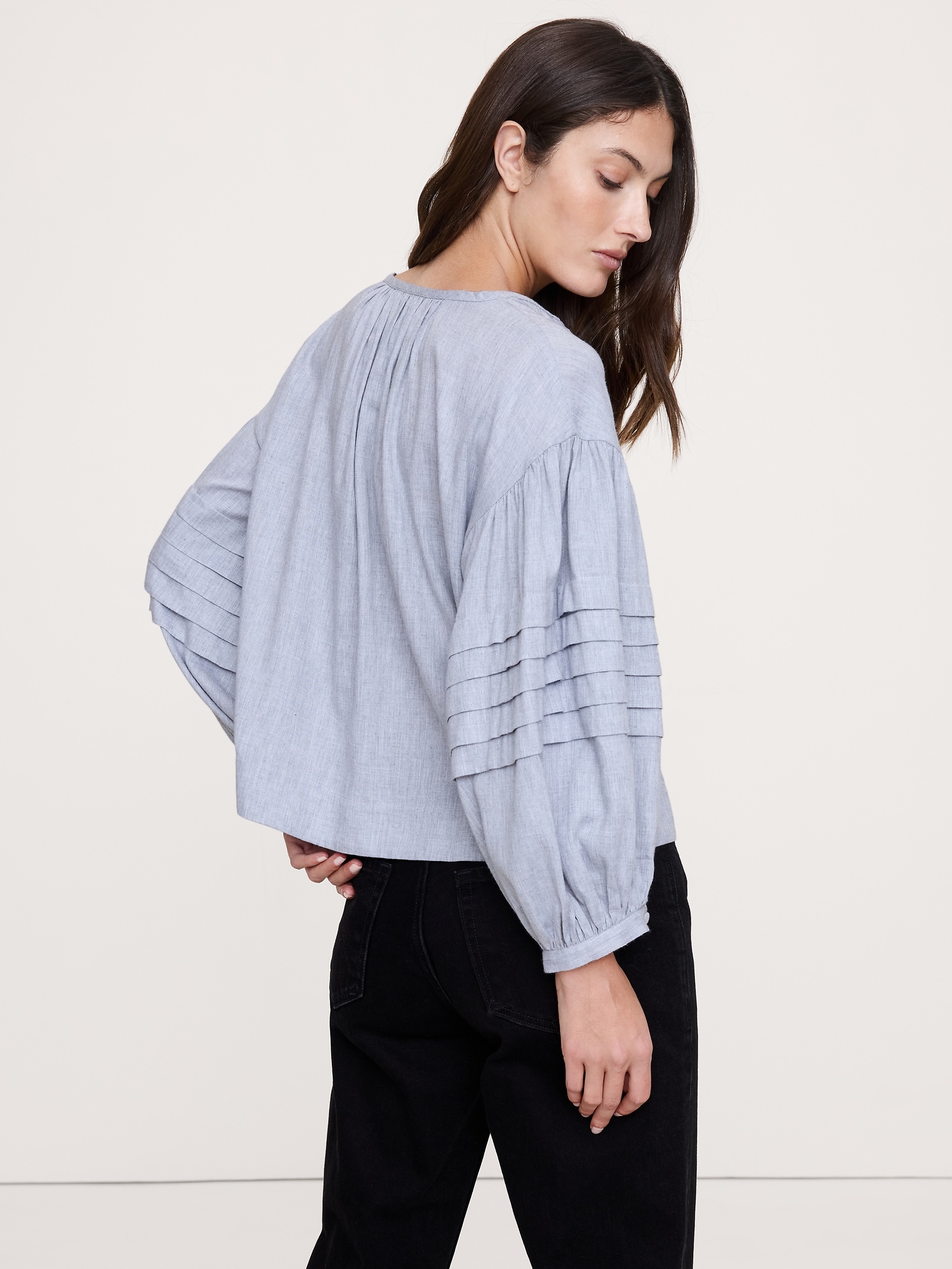 Image number 8 showing, Flannel Peasant Blouse