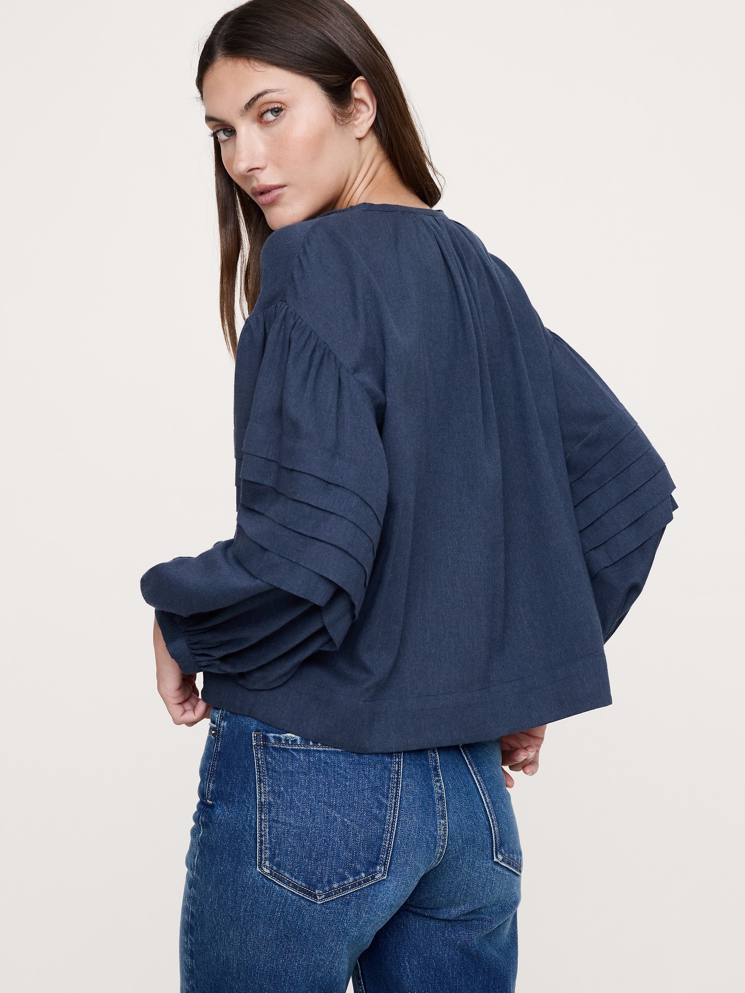 Image number 2 showing, Flannel Peasant Blouse