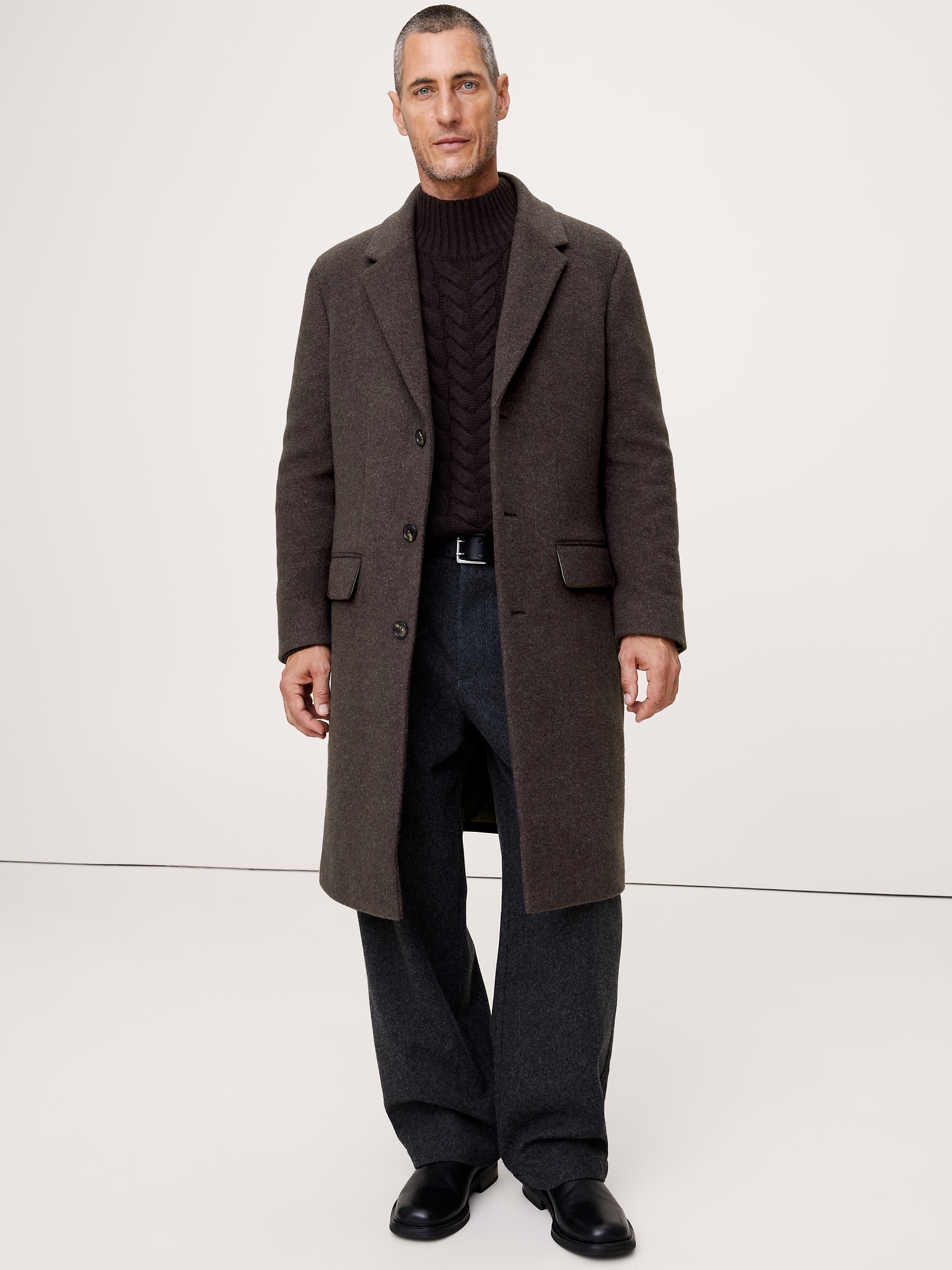 Italian Melton Wool-Blend Top Coat