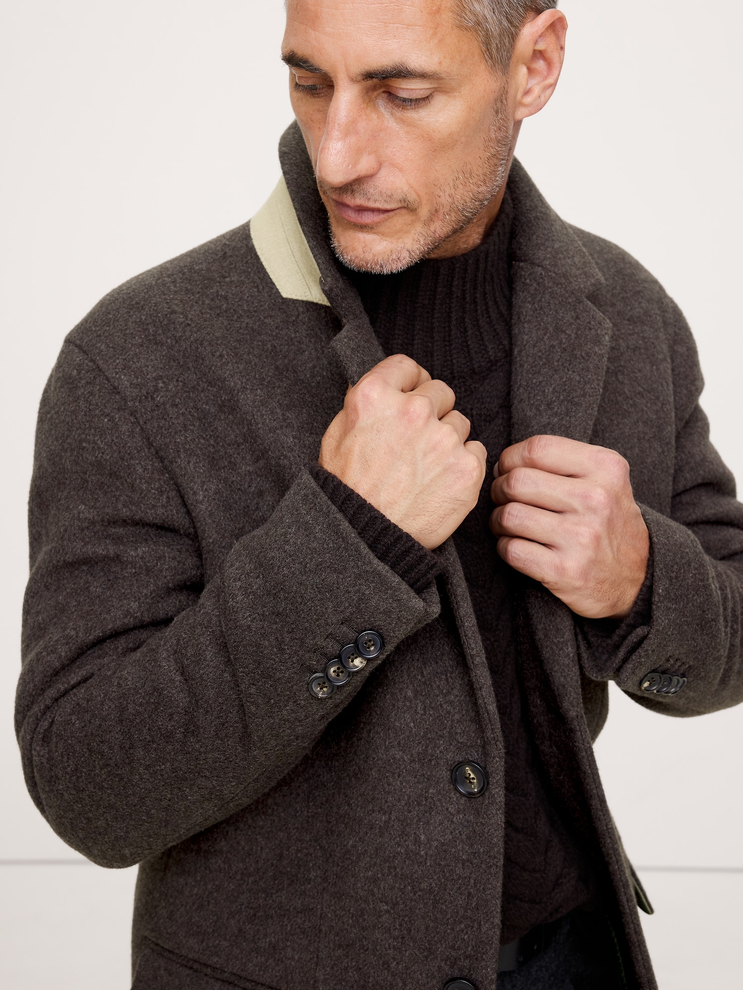 Image number 3 showing, Italian Melton Wool-Blend Top Coat
