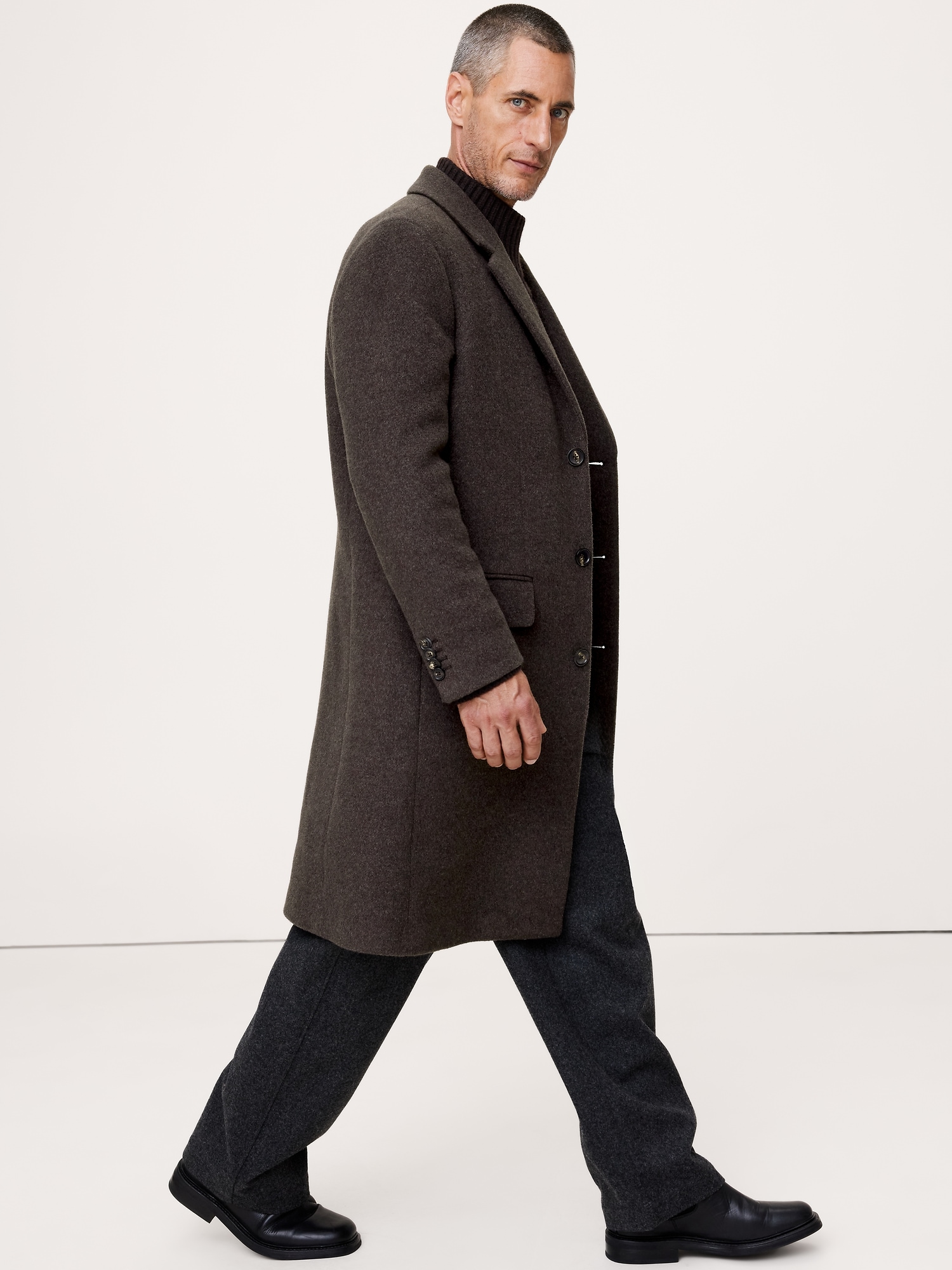 Image number 4 showing, Italian Melton Wool-Blend Top Coat