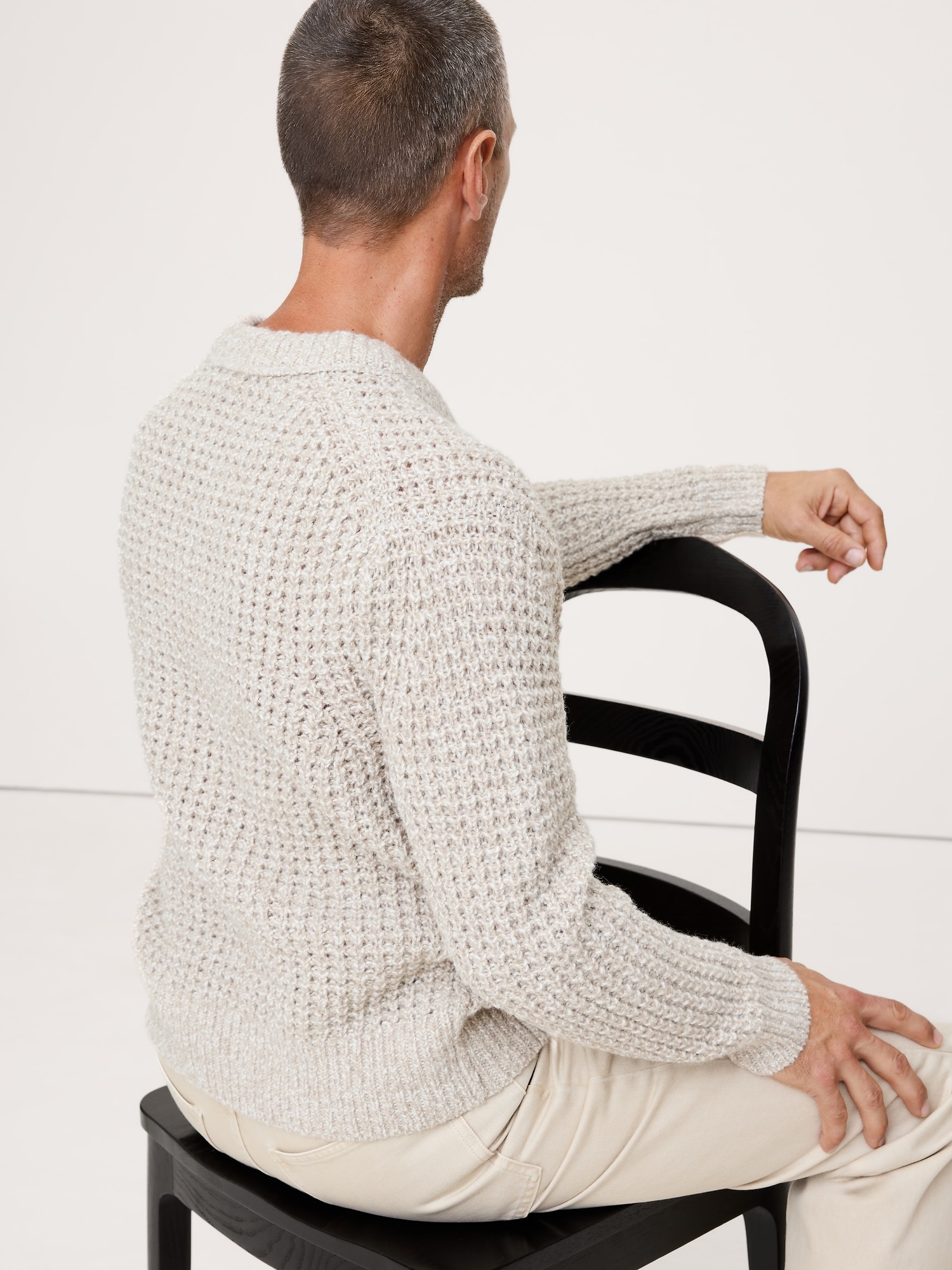 Image number 3 showing, Italian Wool-Blend Waffle-Knit Sweater Crew