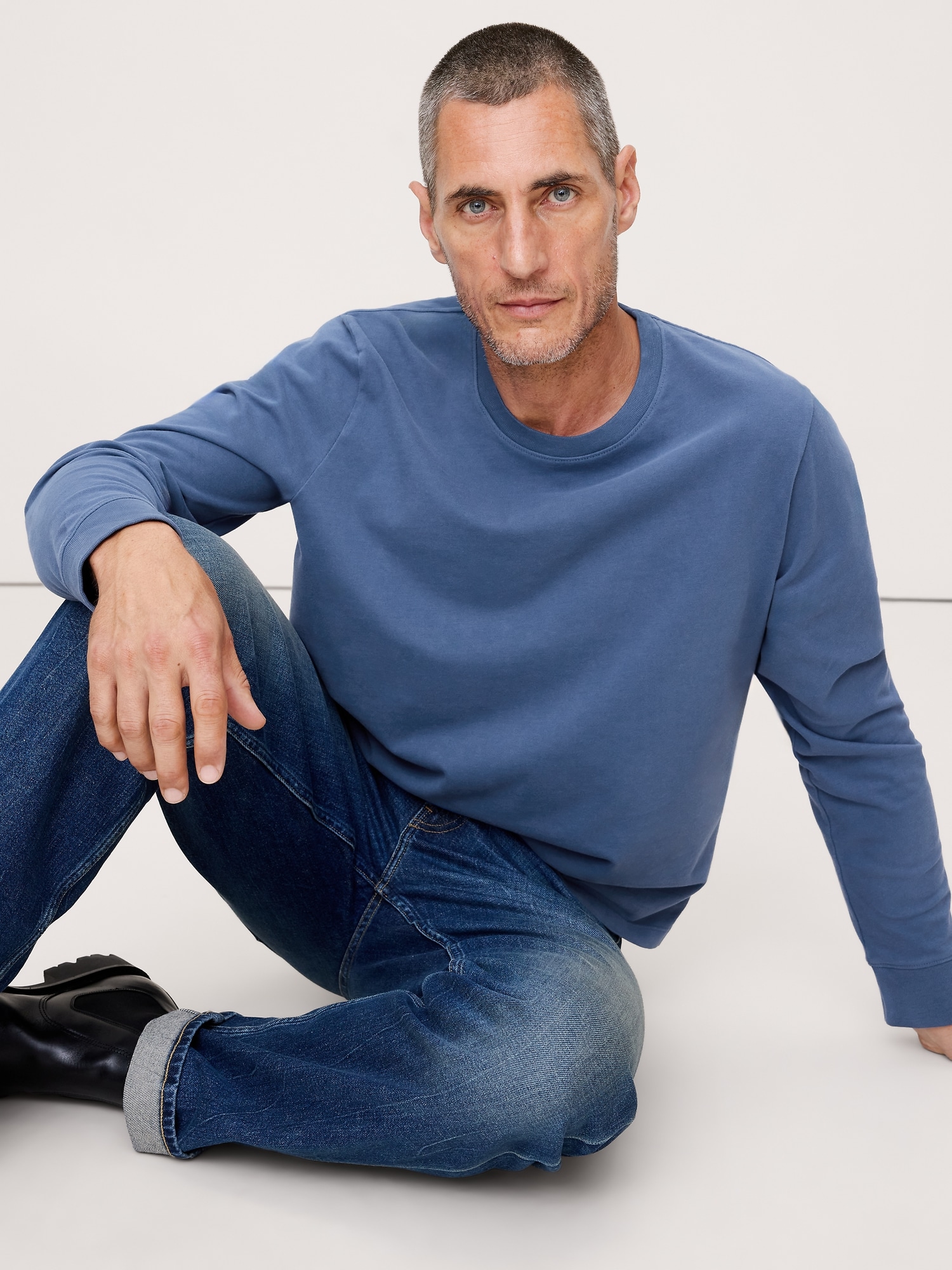 T-SHIRT EN COTON ÉPAIS ULTRA-DOUX DÉCOLORÉ PAR LE SOLEIL