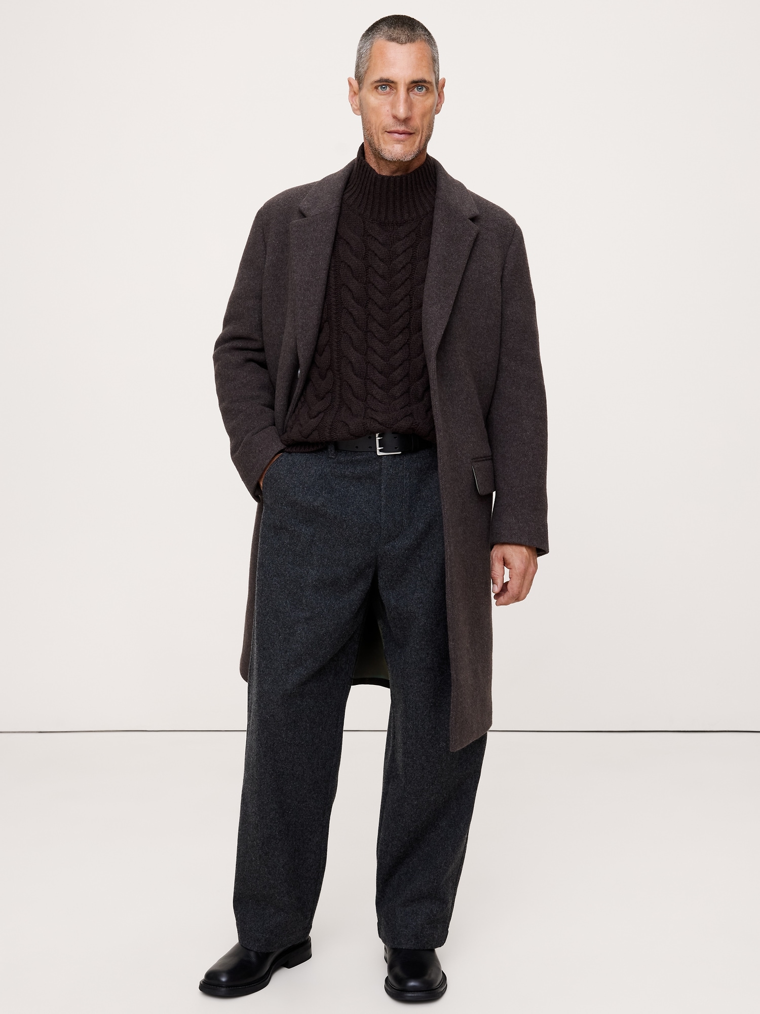 Italian Merino-Blend Mock-Neck Sweater