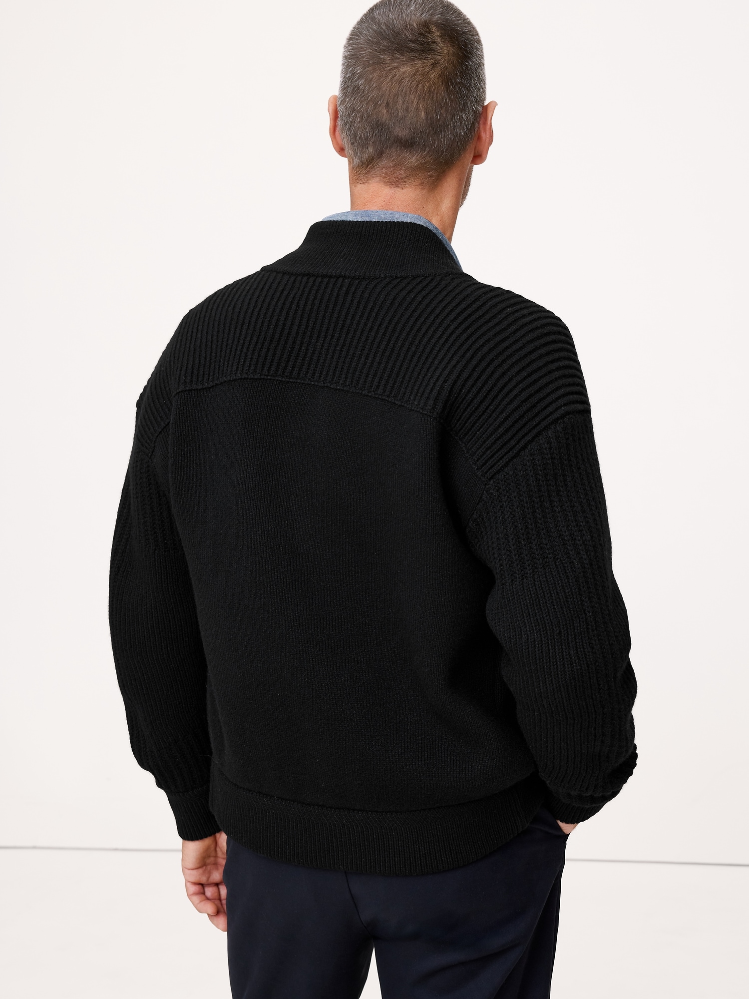 Image number 2 showing, Merino-Blend Sweater Bomber