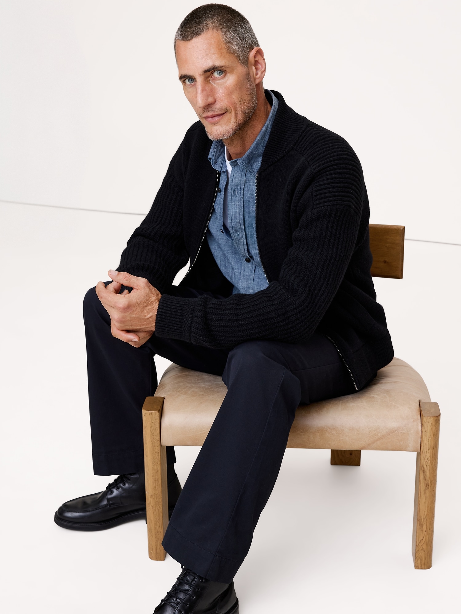 Image number 3 showing, Merino-Blend Sweater Bomber