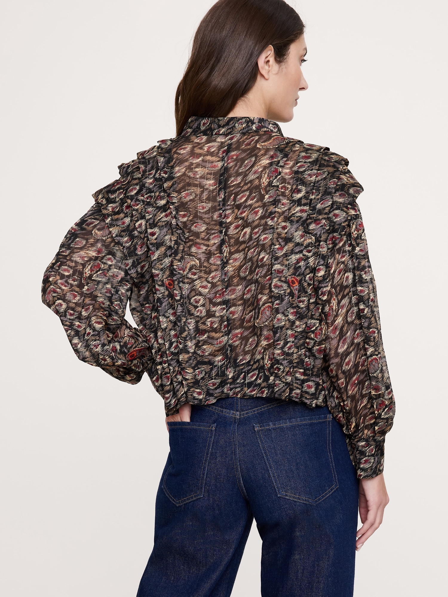 Image number 3 showing, Sheer Pleat-Shoulder Top