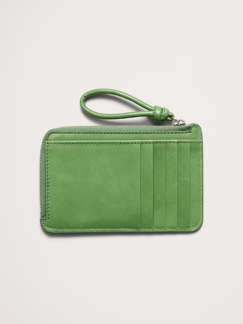 PORTE-CARTES EN CUIR AVEC FERMETURE À GLISSIÈRE