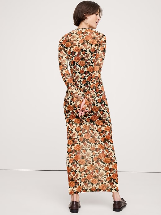 Printed Mesh Maxi Dress | Banana Republic Printed Mesh Maxi Dress | Banana Republic