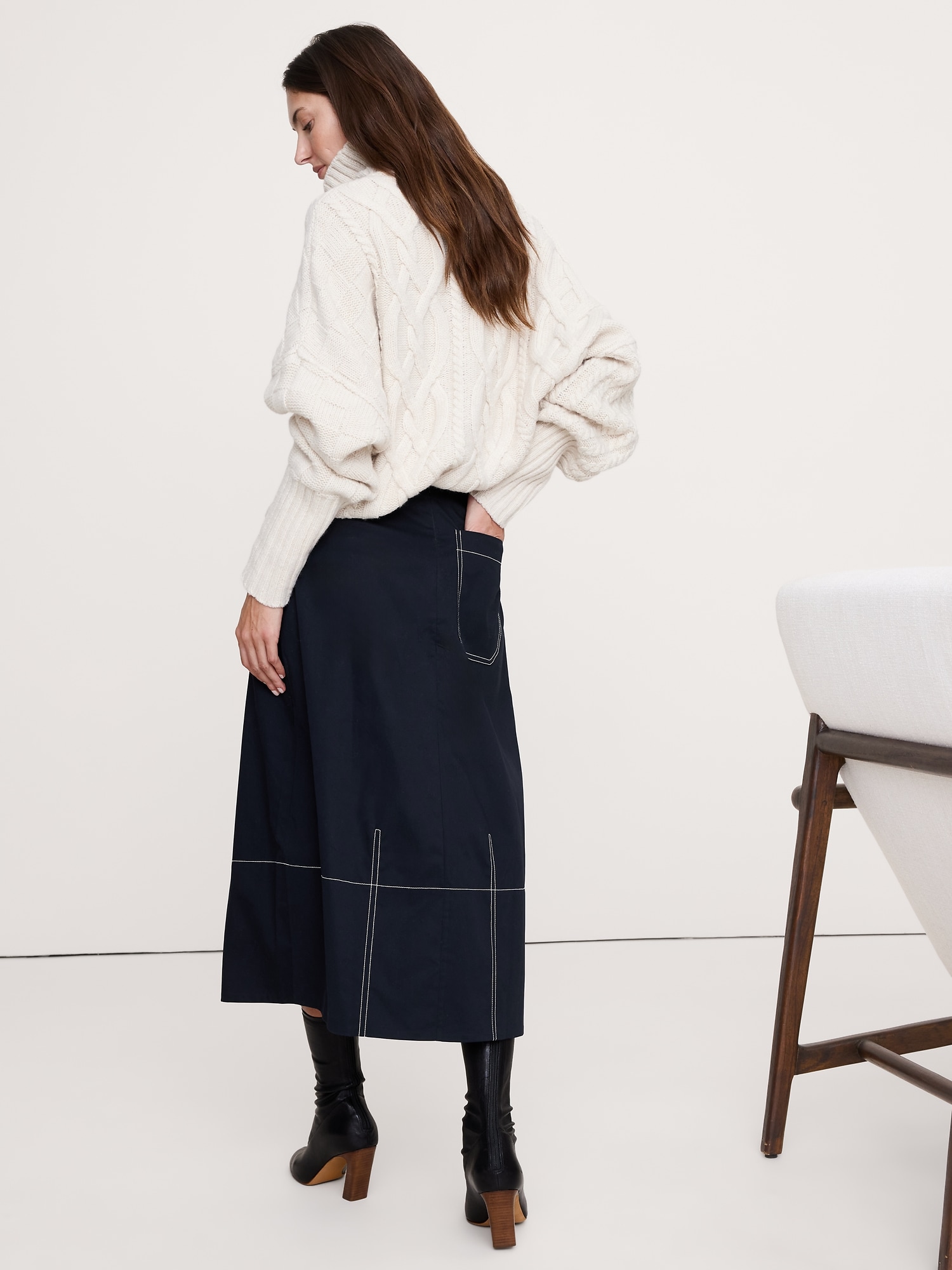 Image number 3 showing, Barrel Midi Skirt