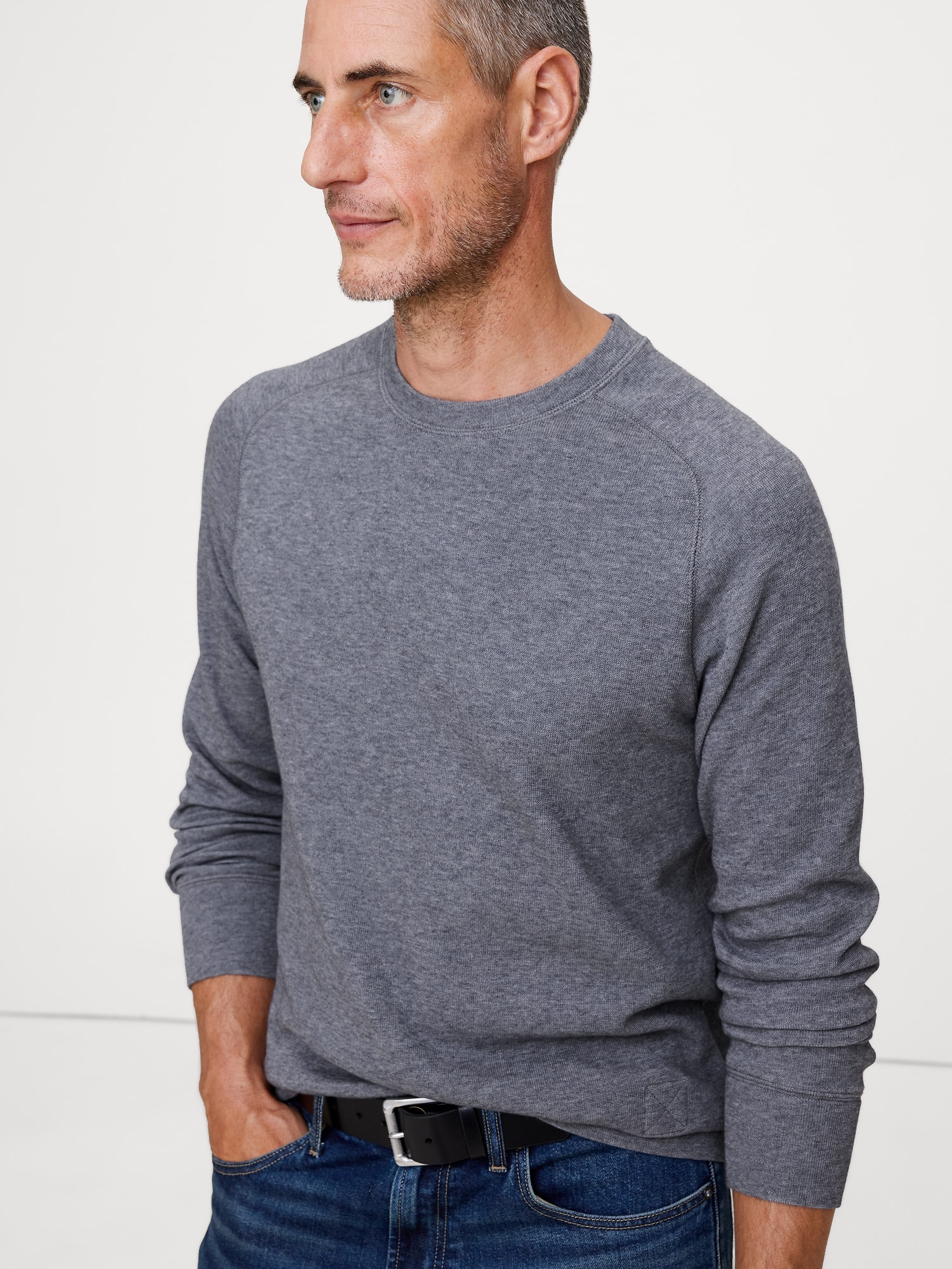 Image number 1 showing, Slub Double-Knit Crew-Neck T-Shirt