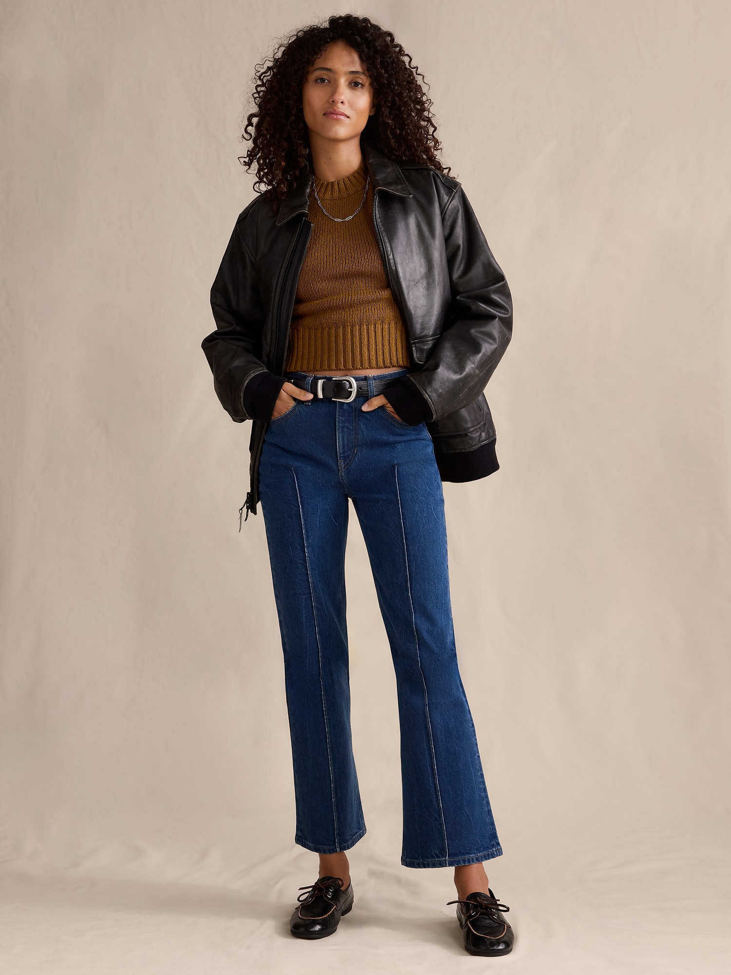 High-Rise Bootcut Crop Jean
