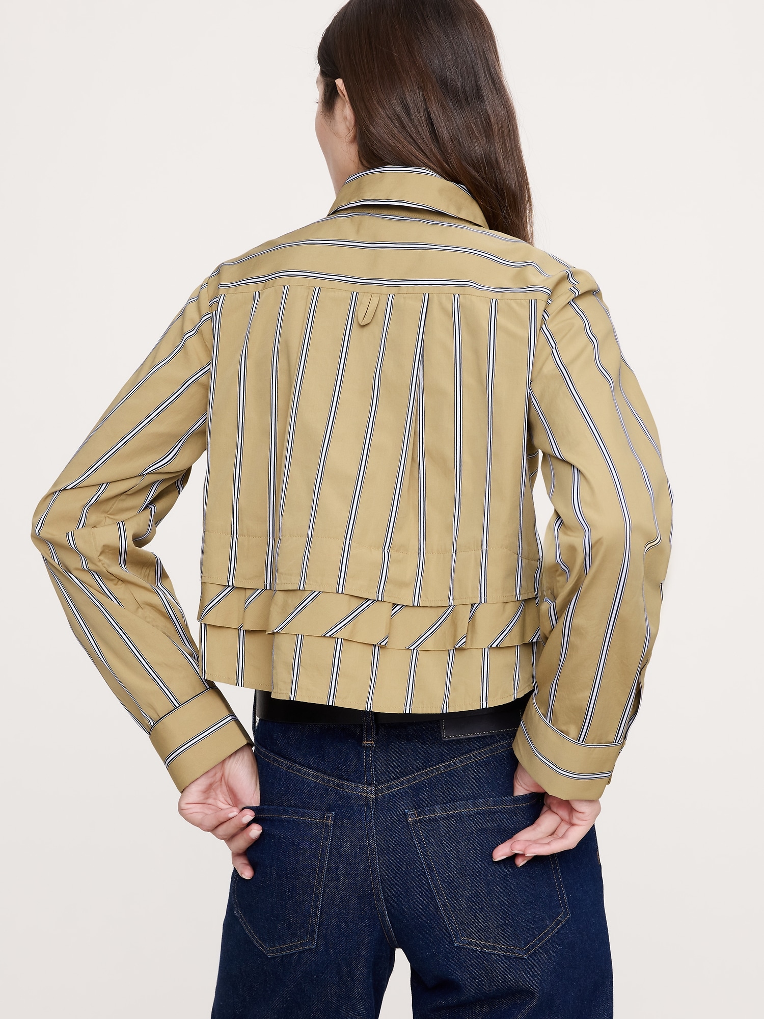 Image number 2 showing, Cotton Poplin Ruffle-Back Shirt