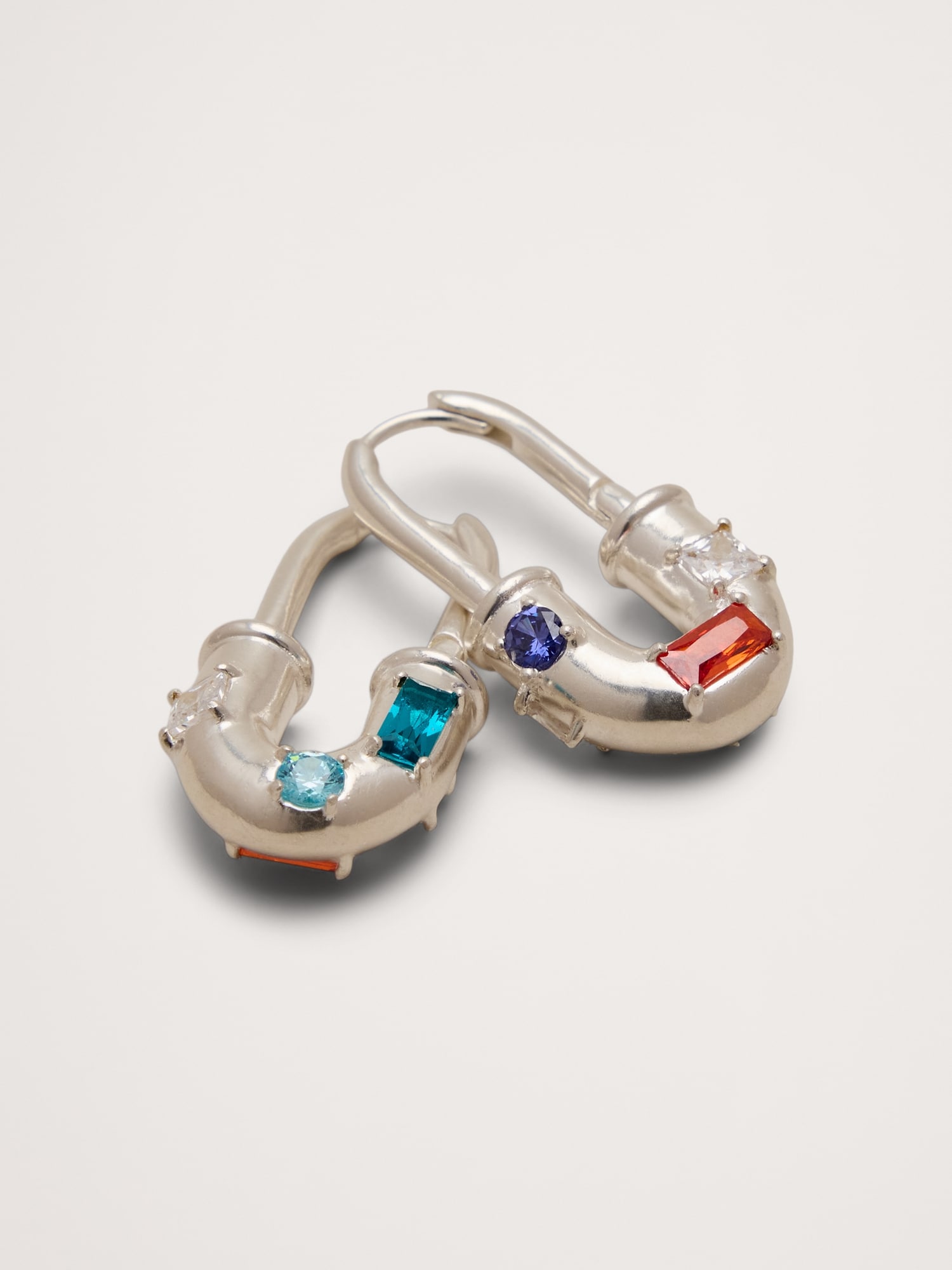 Image number 2 showing, Rhinestone Lock Earrings