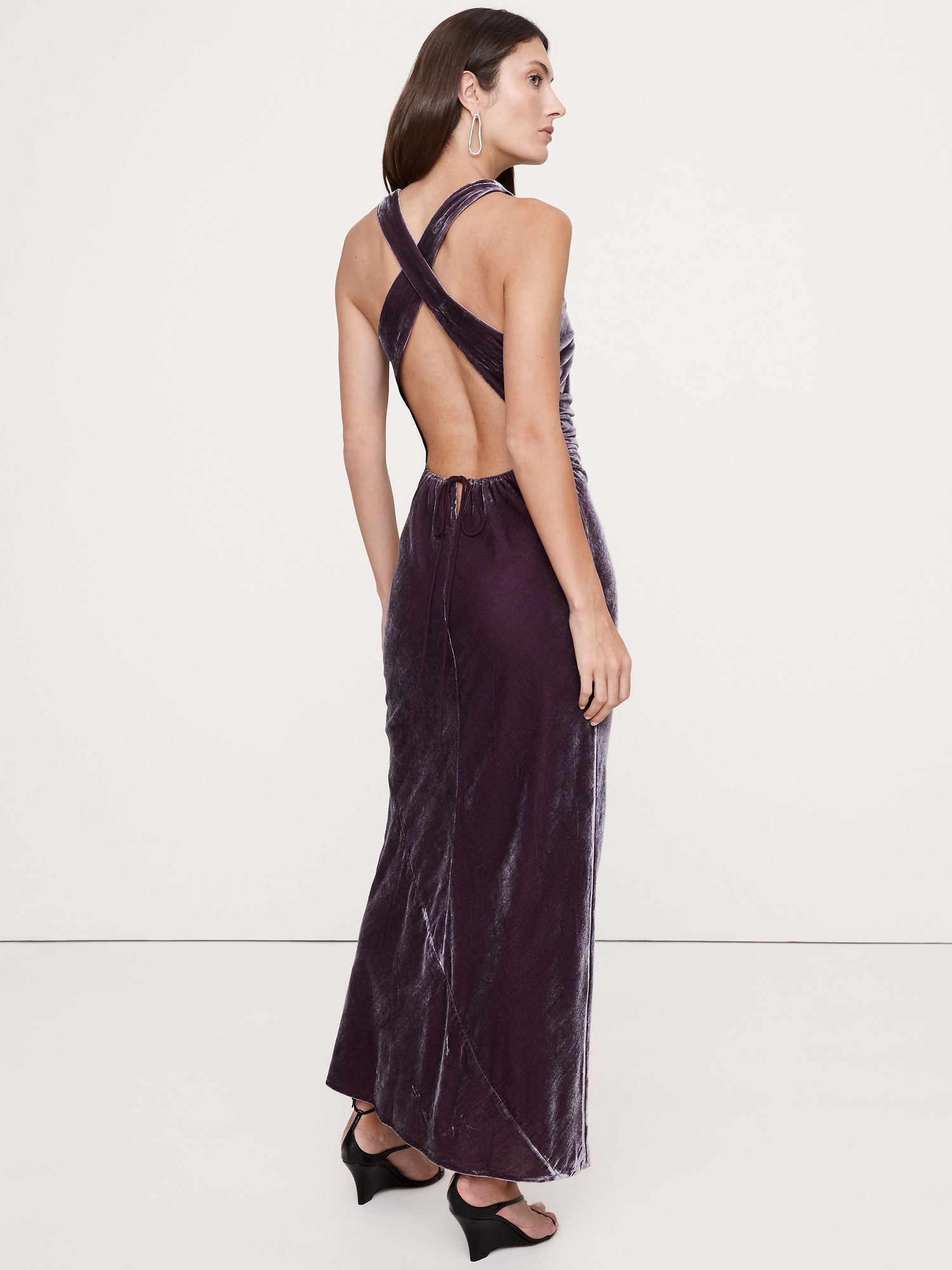 Image number 2 showing, Velvet Cowl-Neck Gown