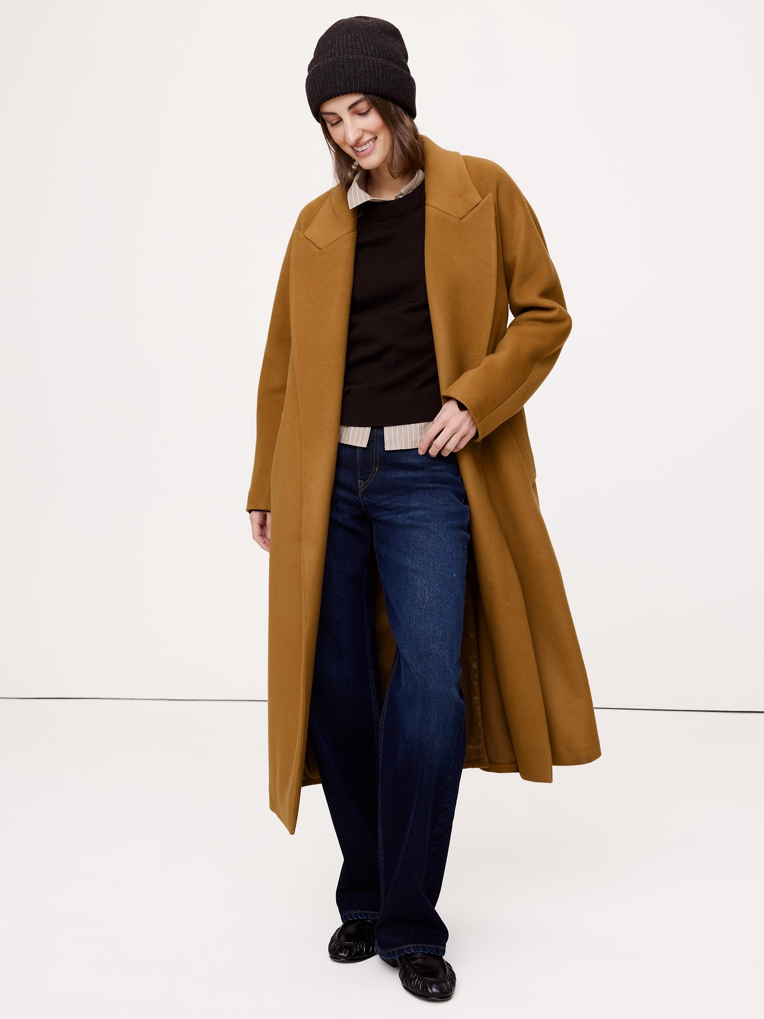 Manteau portefeuille en mélange de laine et cachemire italien