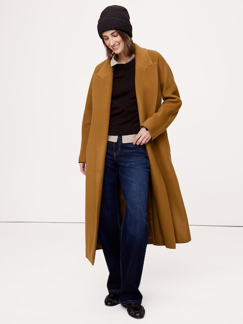 MANTEAU PORTEFEUILLE EN MÉLANGE DE LAINE ET CACHEMIRE ITALIEN