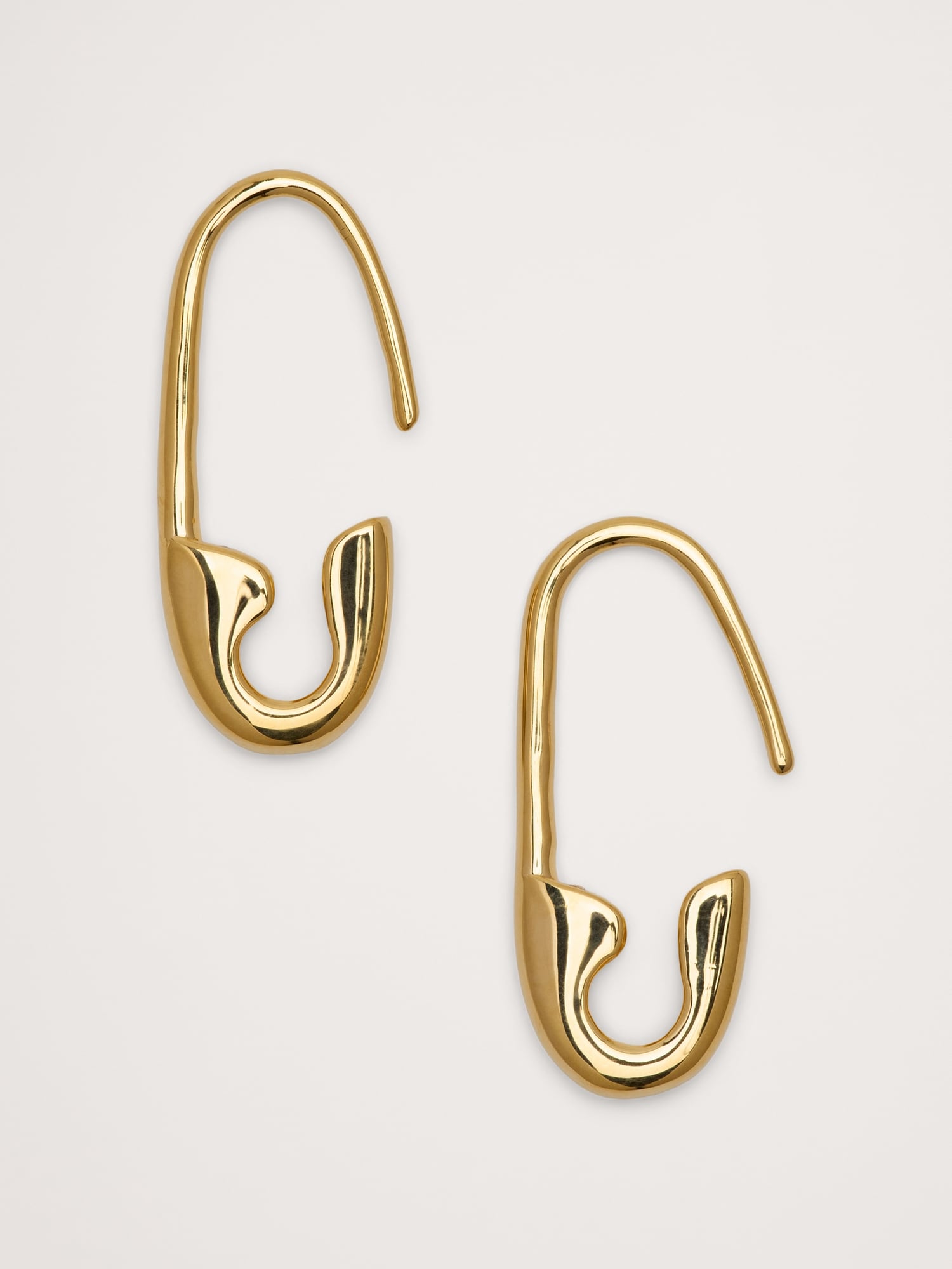 Safety Pin Earrings - Gold
