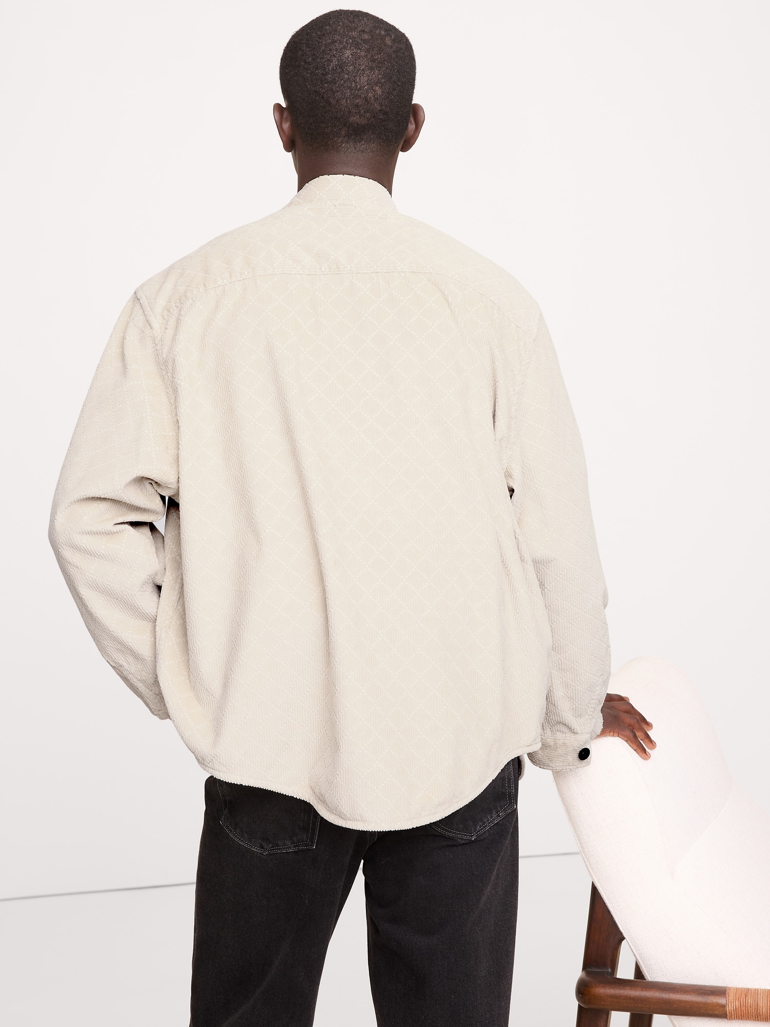 Image number 2 showing, Loose-Fit Diamond Corduroy Overshirt